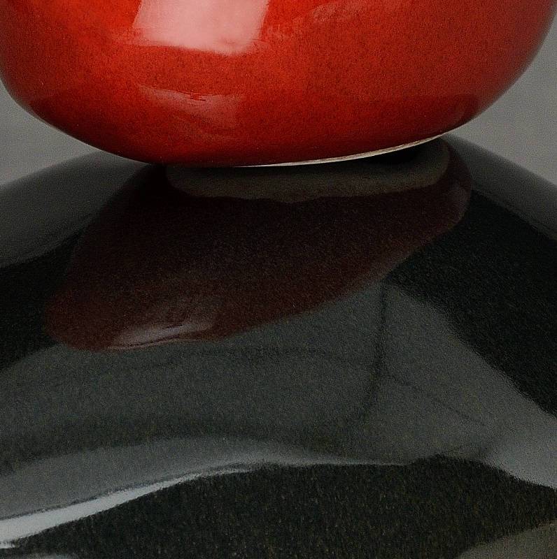Stone Handmade Cremation Urn for Ashes, size Large/Adult, color Black Gloss-PulvisArtUrns-Pulvis Art Urns