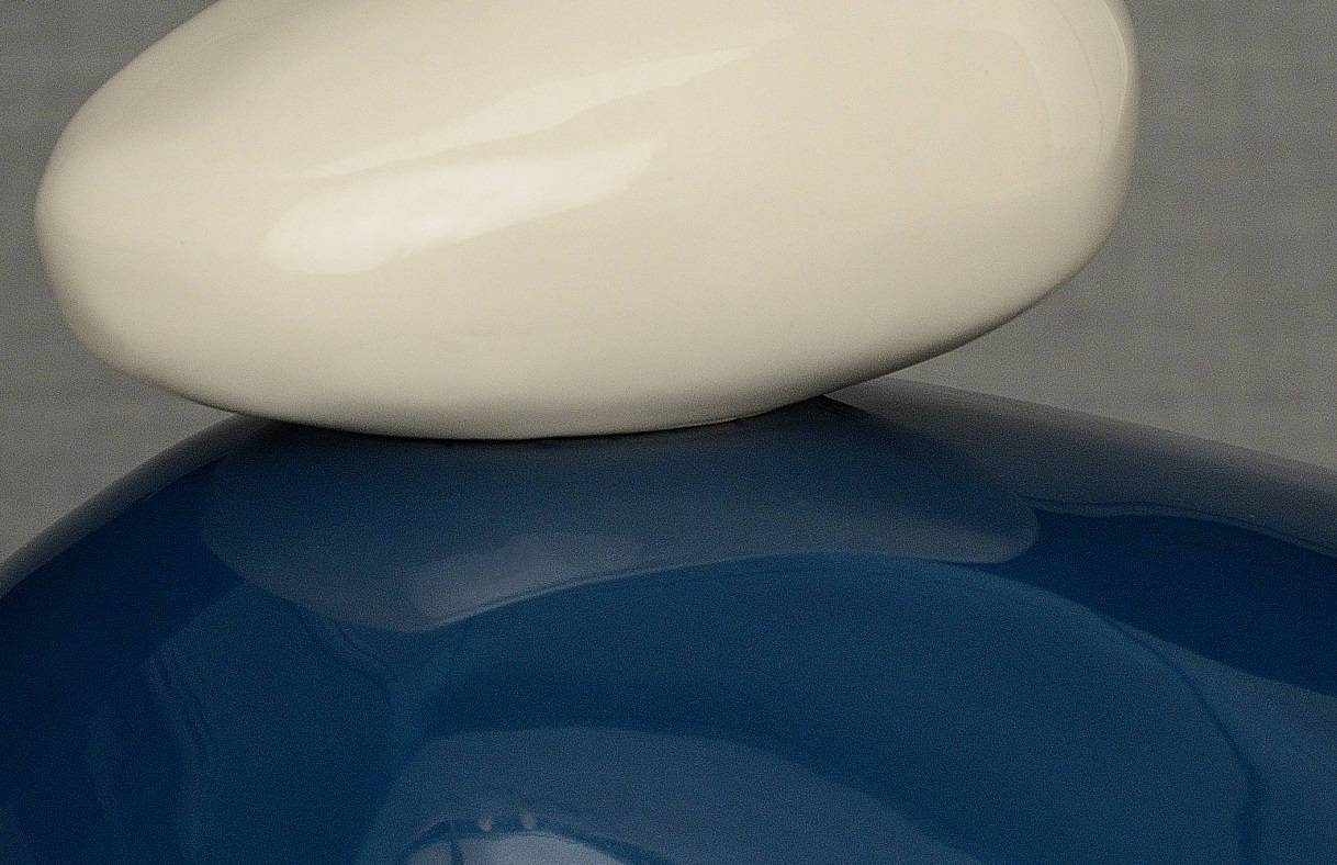 Stone Handmade Cremation Urn for Ashes, size Large/Adult, color Light Cobalt-PulvisArtUrns-Pulvis Art Urns