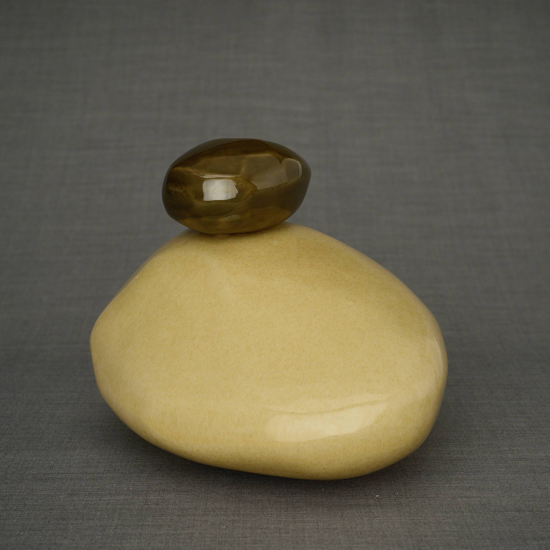 Stone Handmade Cremation Urn for Ashes, size Large/Adult, color Light Sand-PulvisArtUrns-Pulvis Art Urns