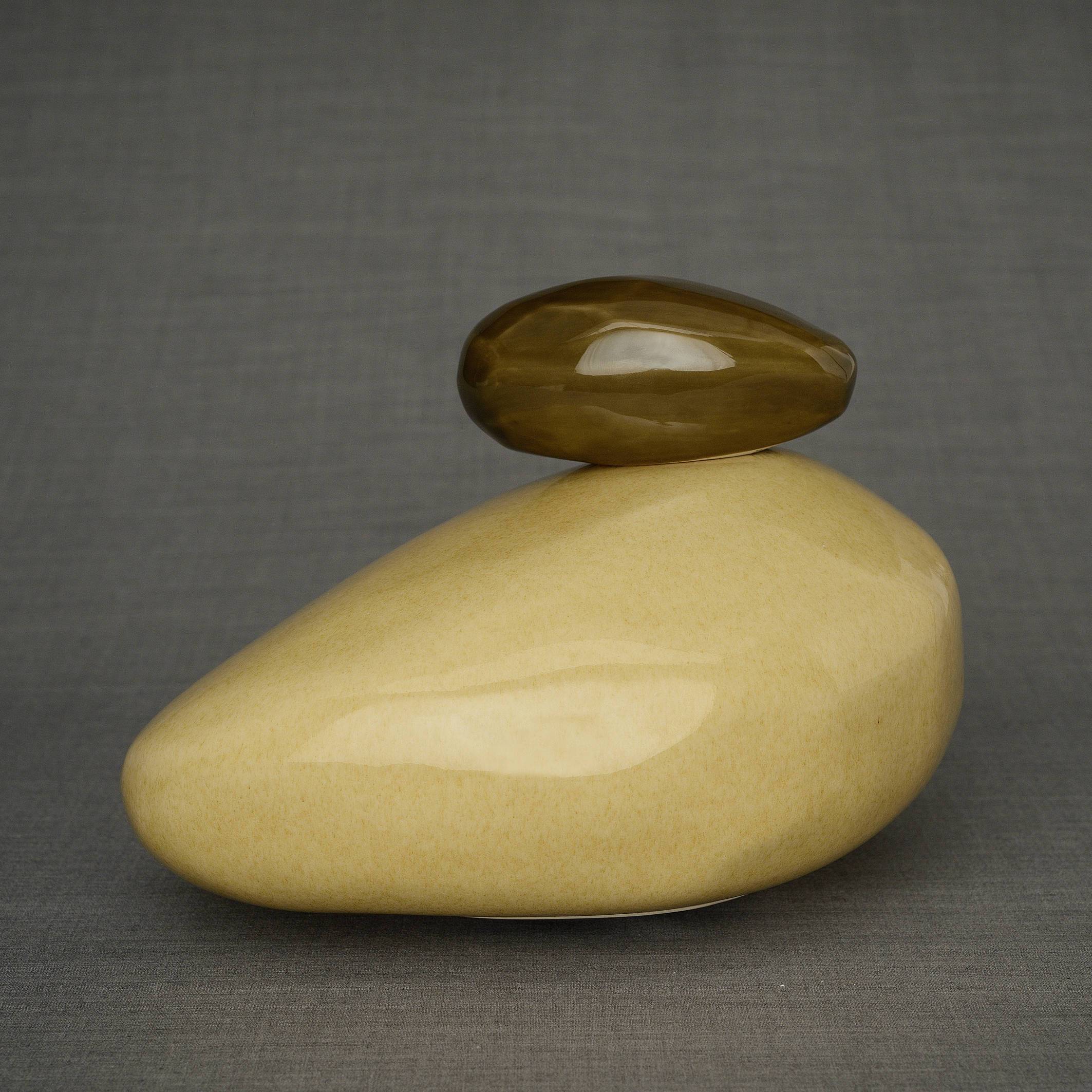 Stone Handmade Cremation Urn for Ashes, size Large/Adult, color Light Sand-PulvisArtUrns-Pulvis Art Urns