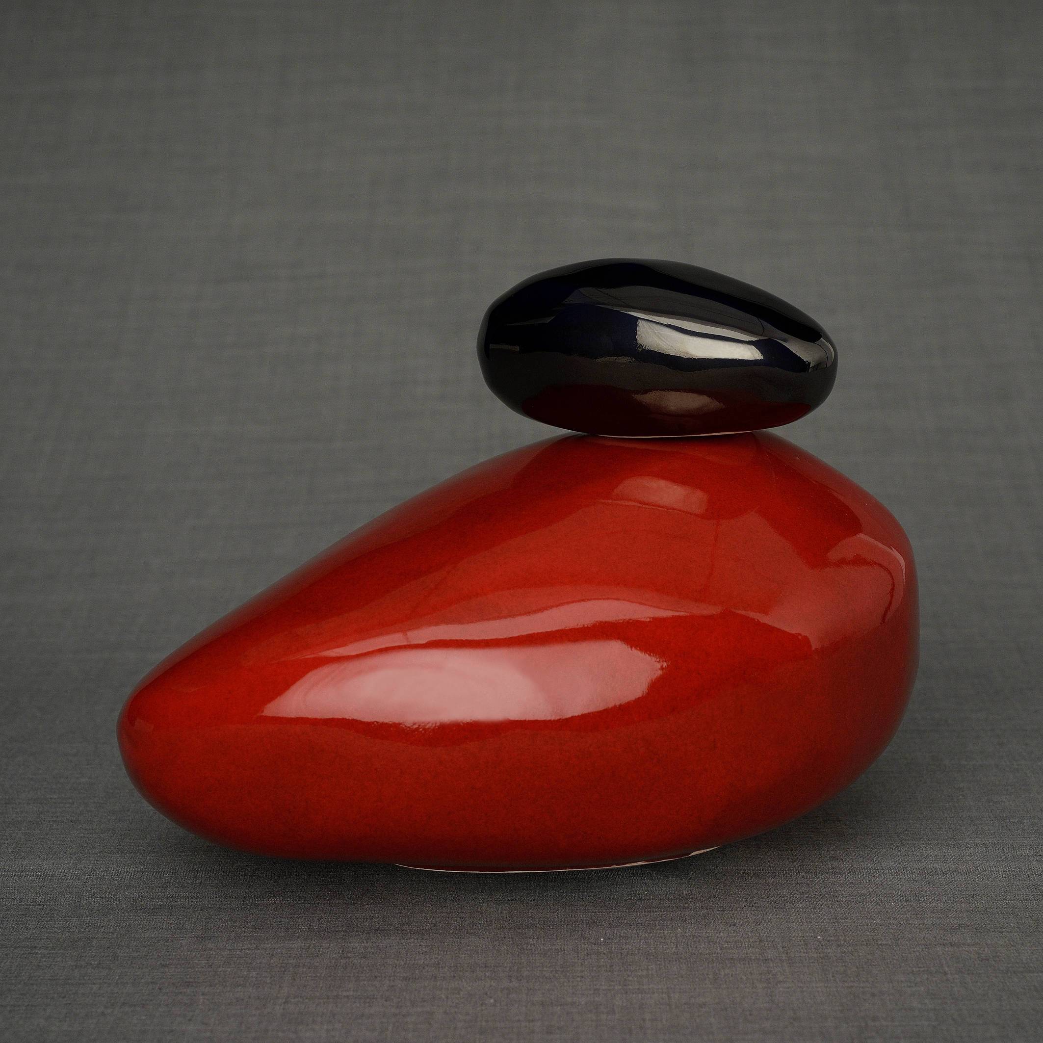 Stone Handmade Cremation Urn for Ashes, size Large/Adult, color Red-PulvisArtUrns-Pulvis Art Urns