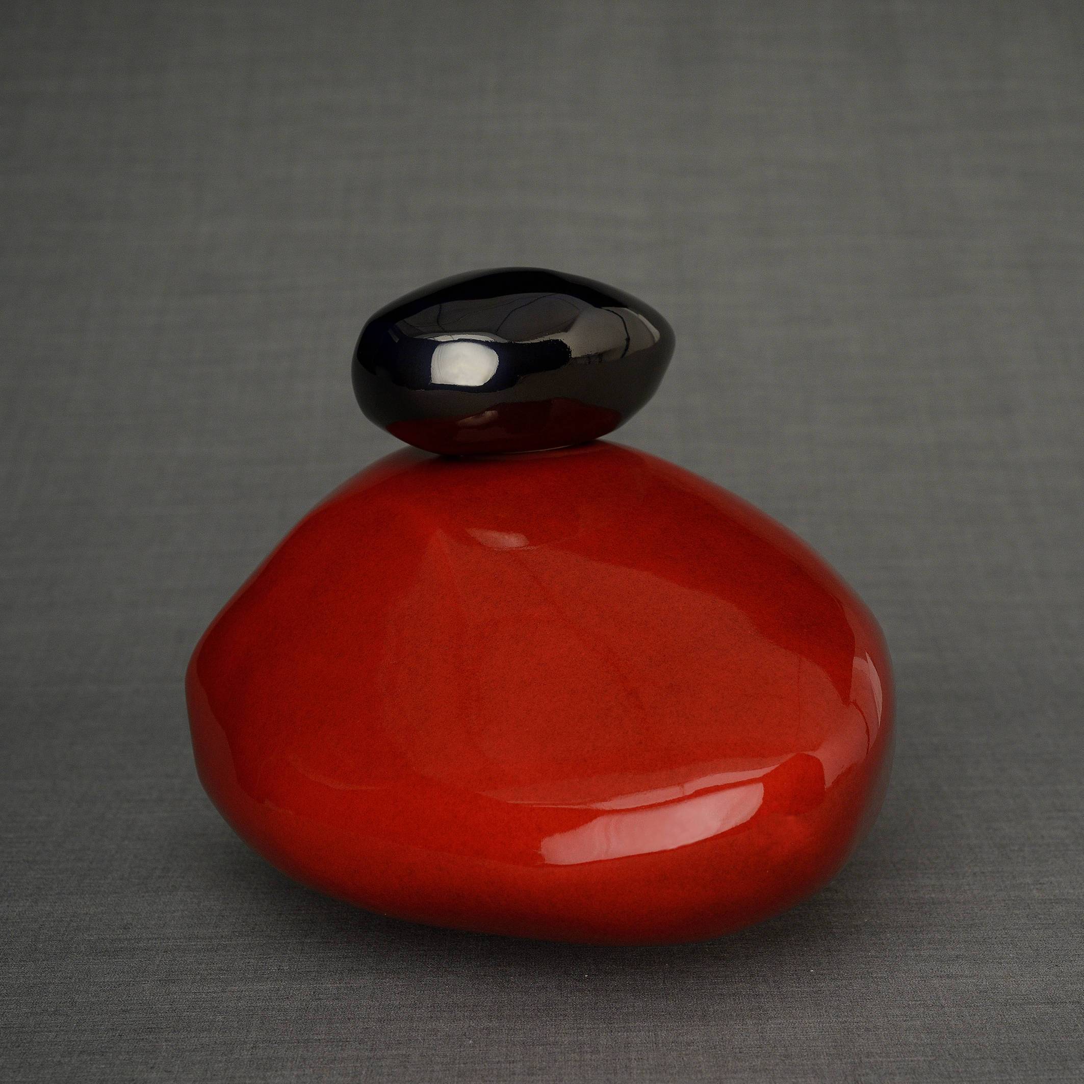 Stone Handmade Cremation Urn for Ashes, size Large/Adult, color Red-PulvisArtUrns-Pulvis Art Urns