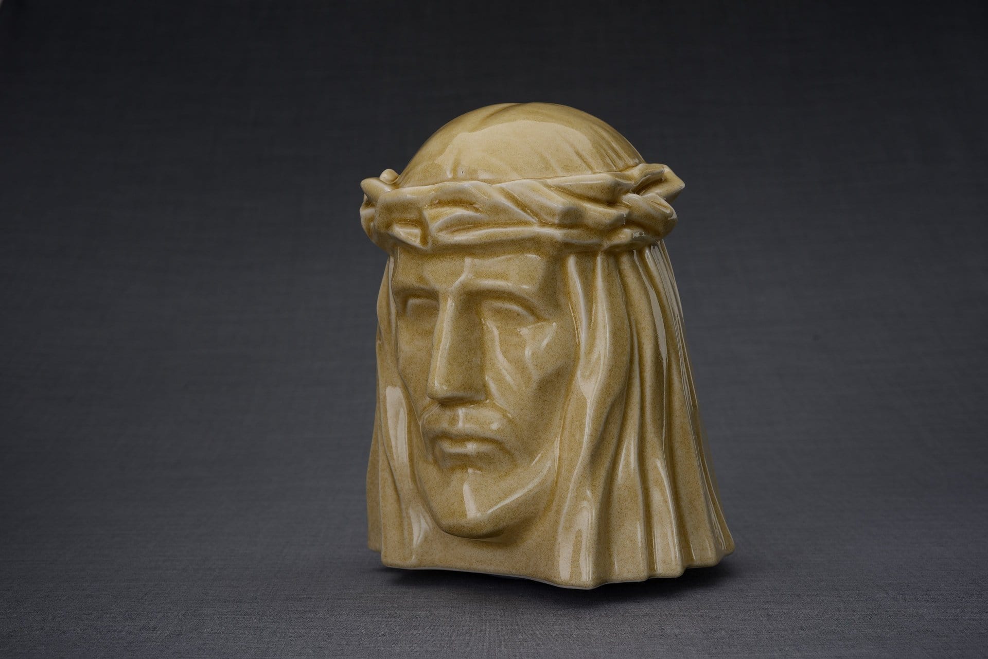 The Christ Handmade Cremation Urn for Ashes, size Large/Adult, color Light Sand-Pulvis Art Urns
