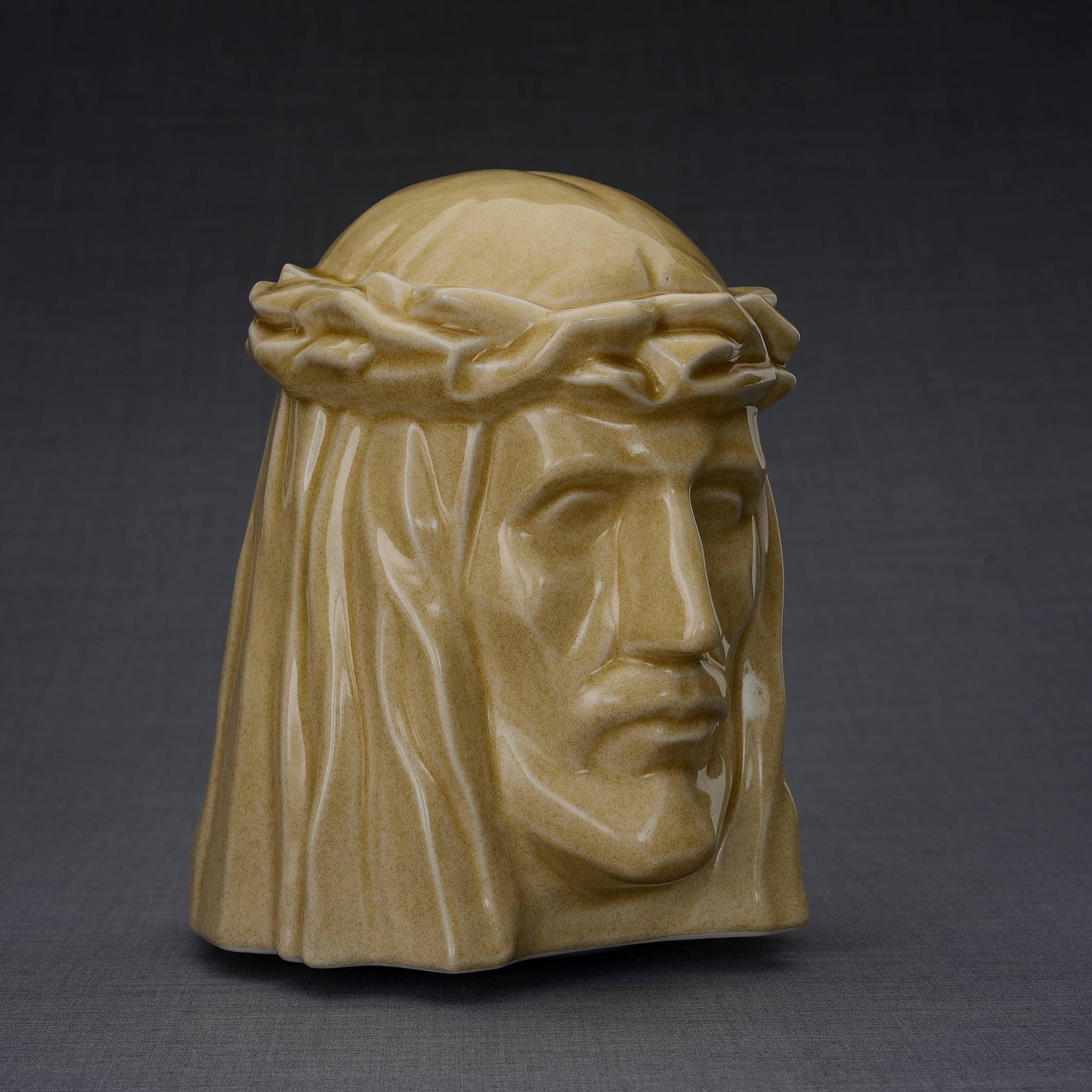The Christ Handmade Cremation Urn for Ashes, size Large/Adult, color Light Sand-PulvisArtUrns-Pulvis Art Urns