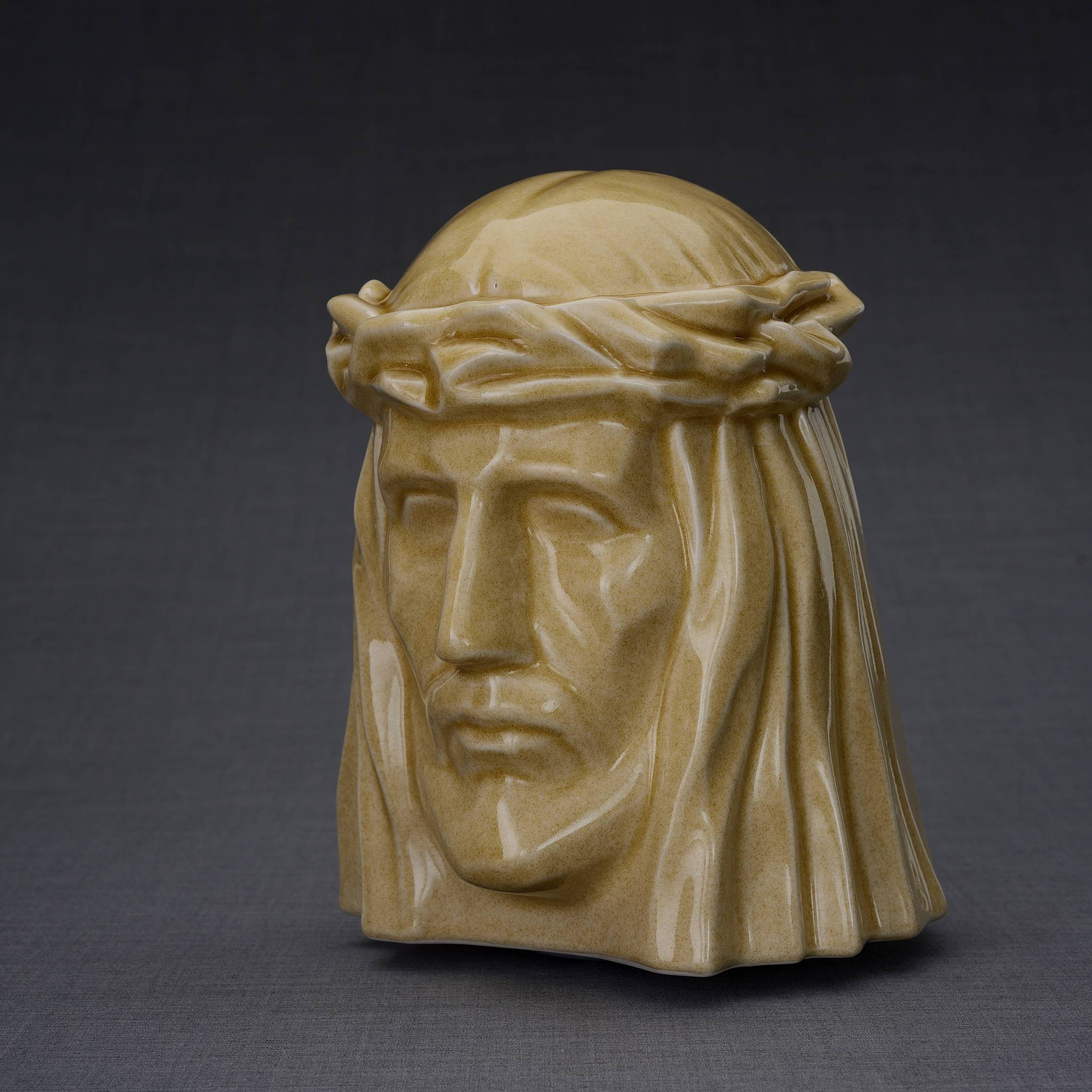 The Christ Handmade Cremation Urn for Ashes, size Large/Adult, color Light Sand-PulvisArtUrns-Pulvis Art Urns