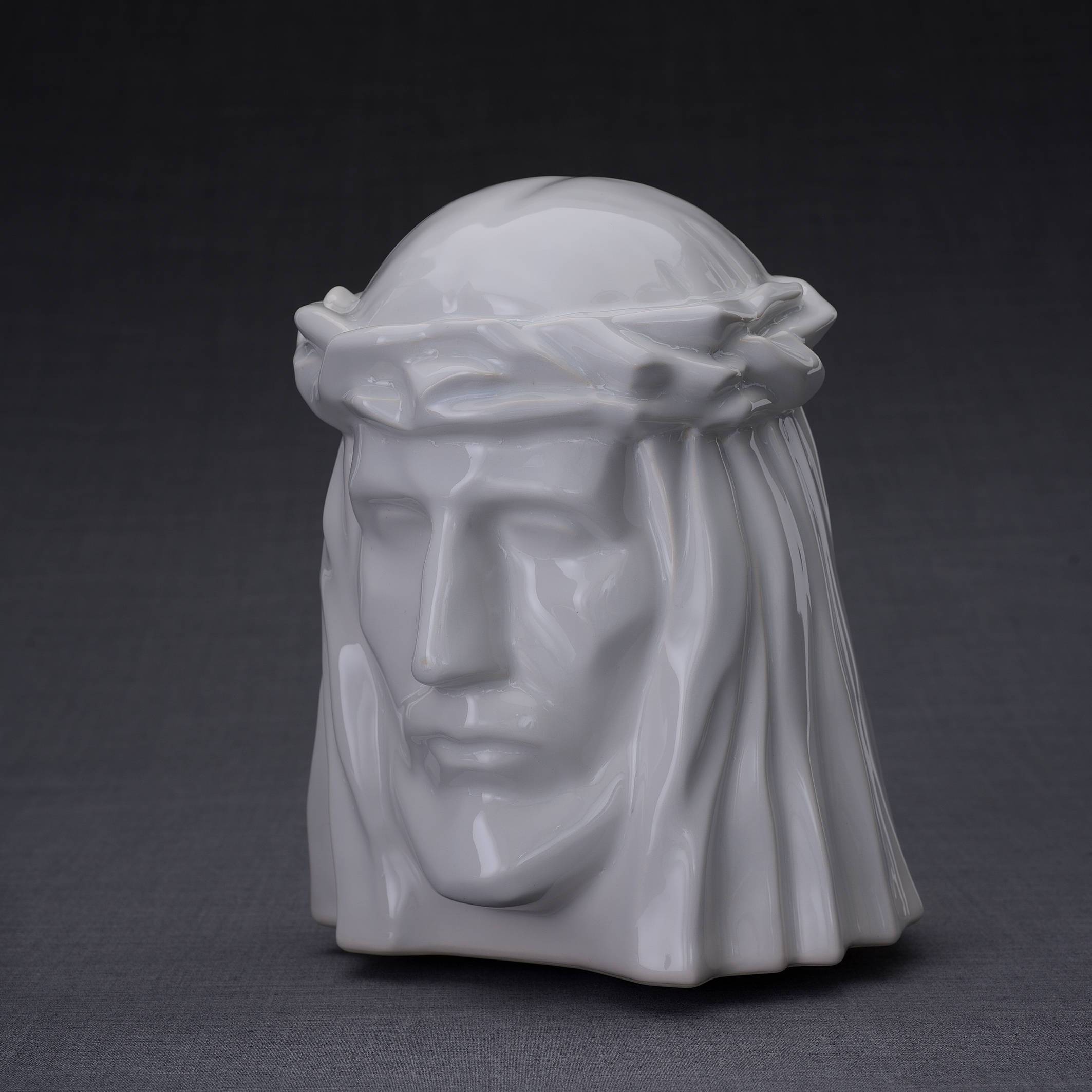 The Christ Handmade Cremation Urn for Ashes, size Large/Adult, color White-Adult Urn-PulvisArtUrns-Pulvis Art Urns