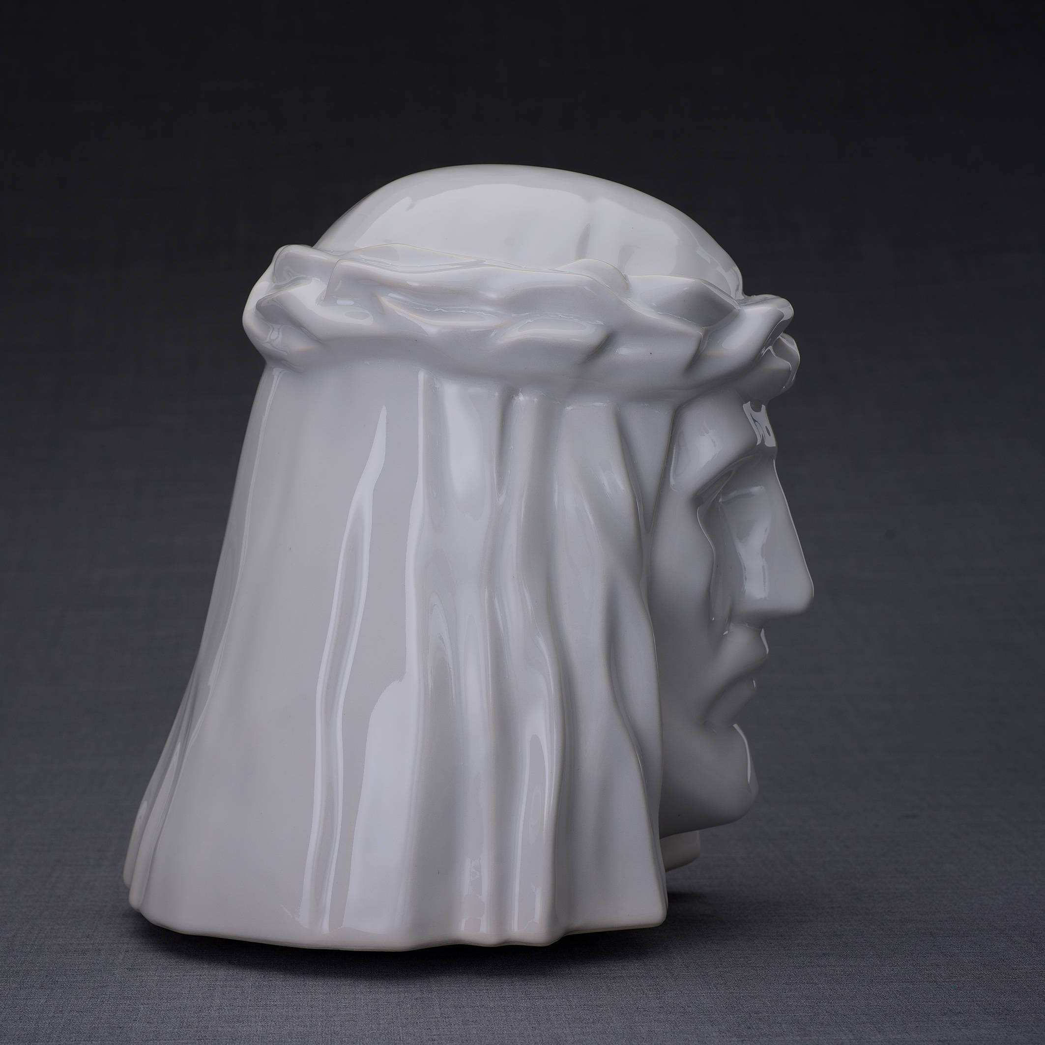 The Christ Handmade Cremation Urn for Ashes, size Large/Adult, color White-Adult Urn-PulvisArtUrns-Pulvis Art Urns