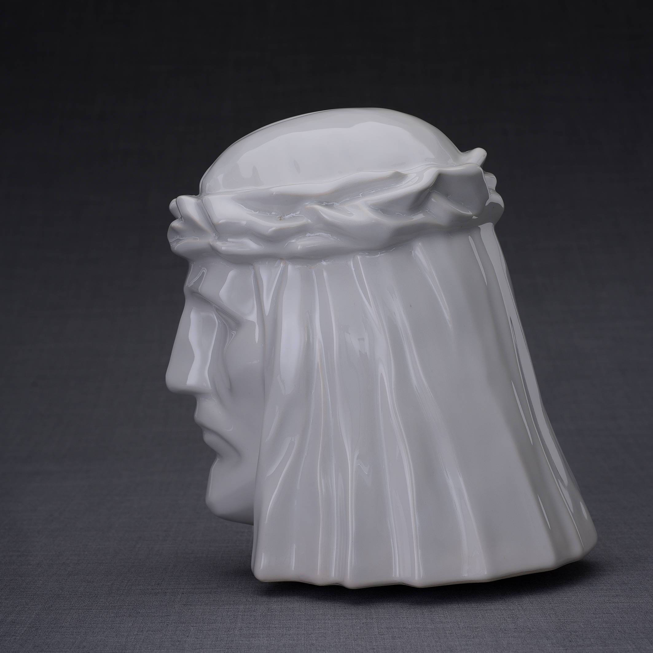 The Christ Handmade Cremation Urn for Ashes, size Large/Adult, color White-Adult Urn-PulvisArtUrns-Pulvis Art Urns