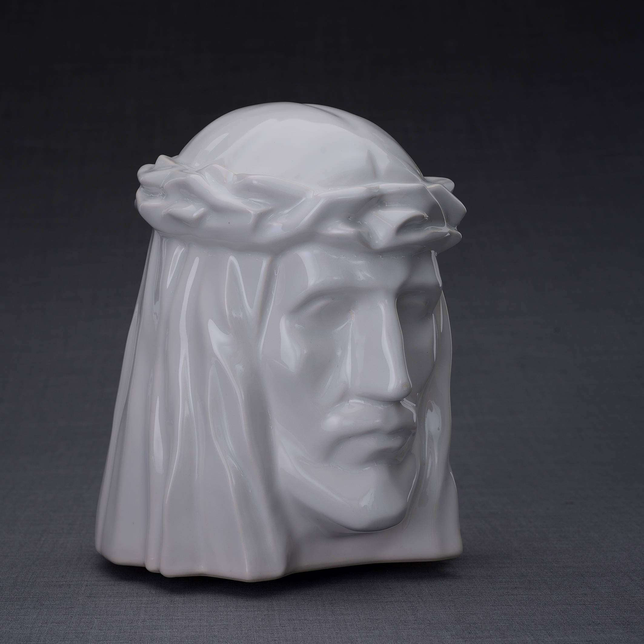 The Christ Handmade Cremation Urn for Ashes, size Large/Adult, color White-Adult Urn-PulvisArtUrns-Pulvis Art Urns