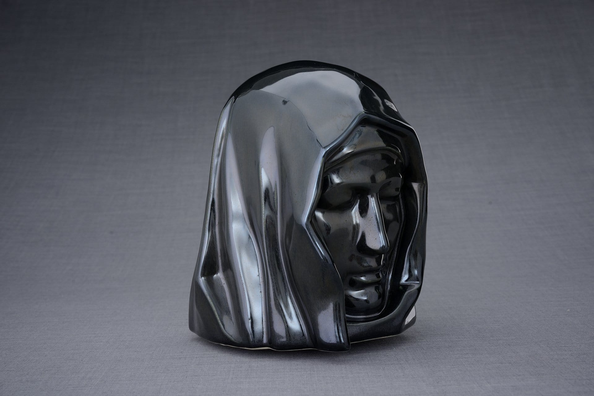 The Holy Mother Handmade Cremation Urn for Ashes, size Large/Adult, color Black Gloss-Pulvis Art Urns