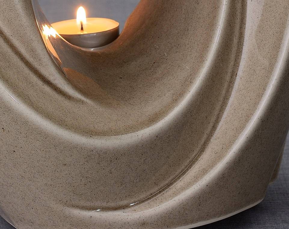 The Passage Handmade Cremation Urn for Ashes, size Large/Adult, color Beige Grey-PulvisArtUrns-Pulvis Art Urns