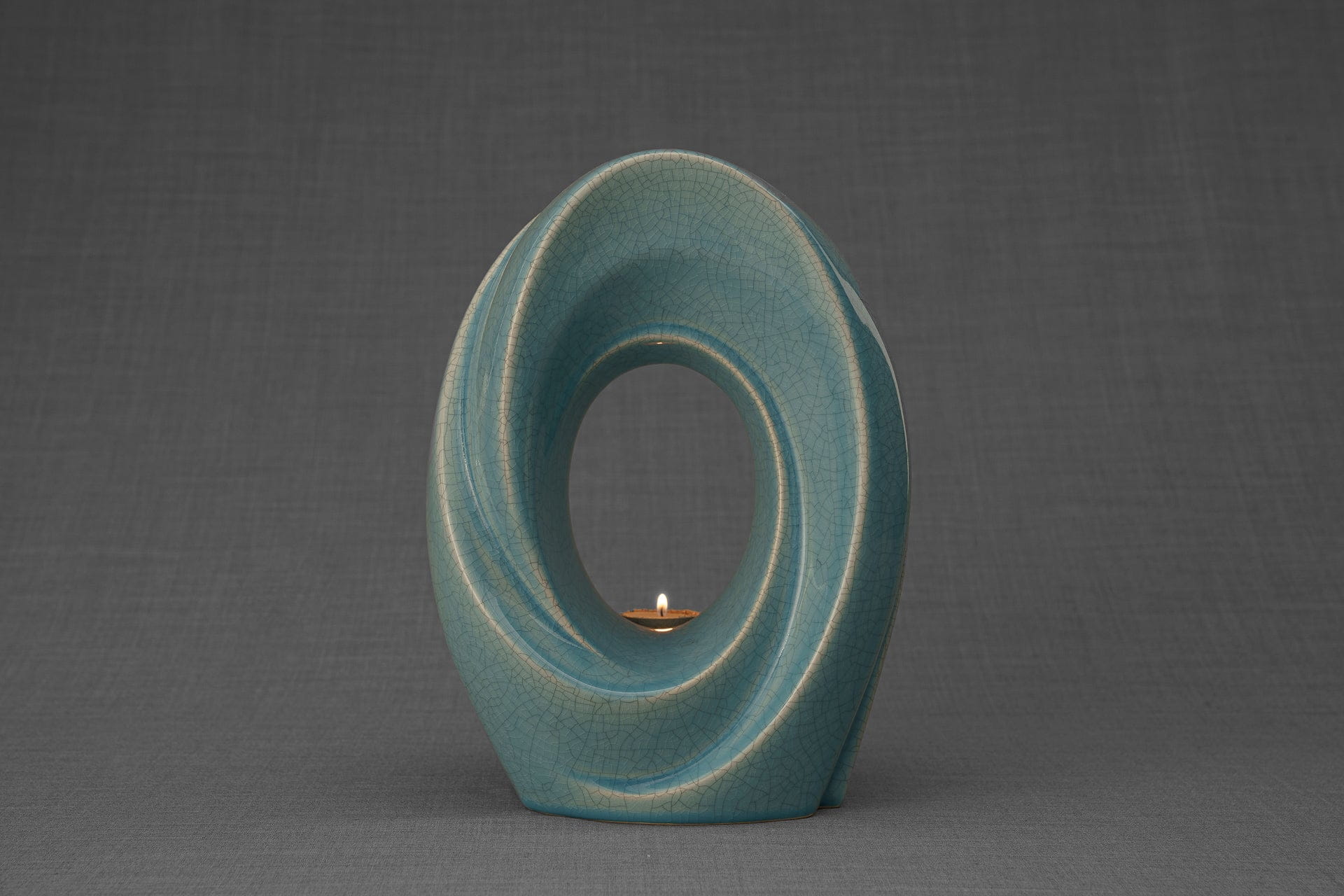 Pulvis Art Urns Adult Size Urn Handmade Cremation Urn for Ashes "The Passage" - Large | Blue Craquelure