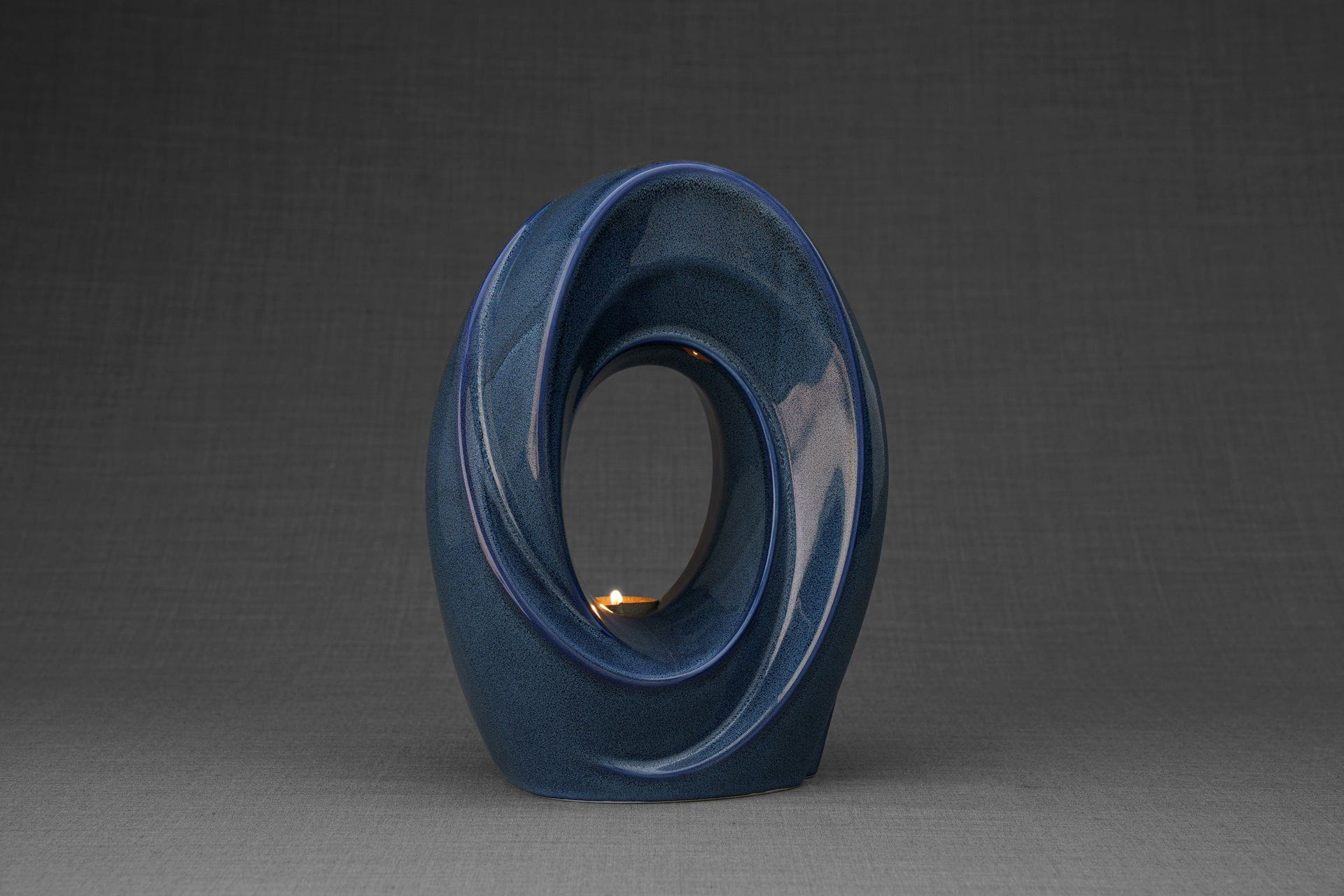 Pulvis Art Urns Adult Size Urn Handmade Cremation Urn for Ashes "The Passage" - Large | Blue Melange