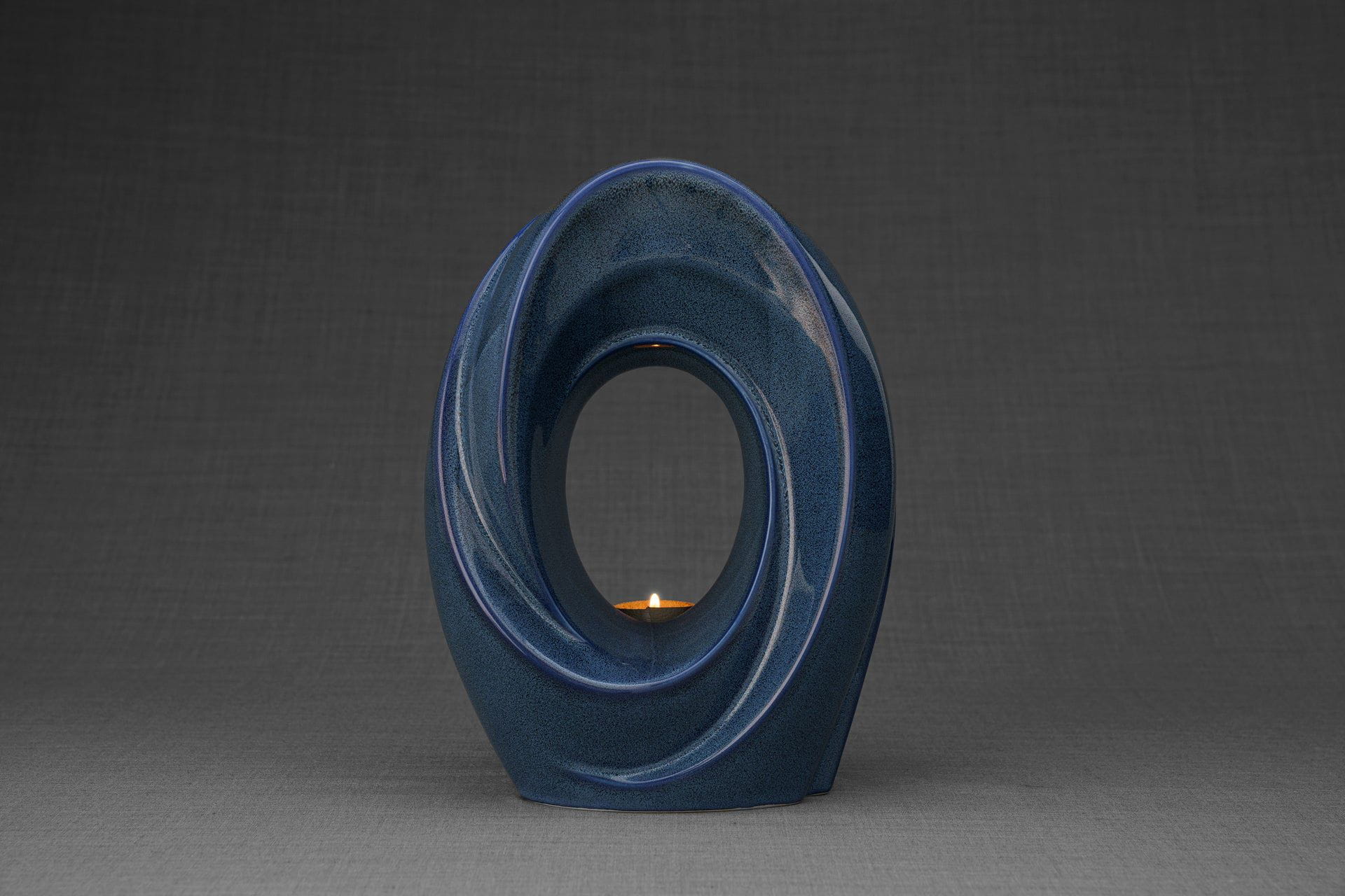 Pulvis Art Urns Adult Size Urn Handmade Cremation Urn for Ashes "The Passage" - Large | Blue Melange