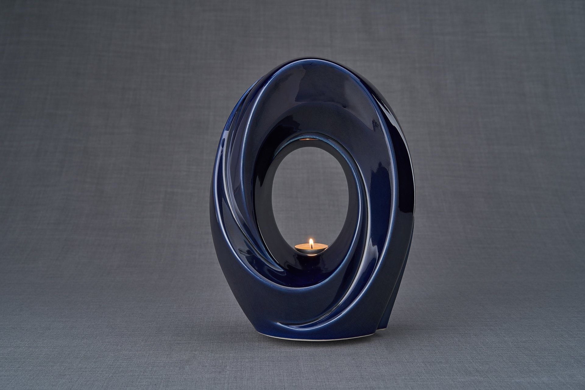 Handmade Cremation Urn for Ashes "The Passage" - Large | Cobalt Metallic | Ceramic