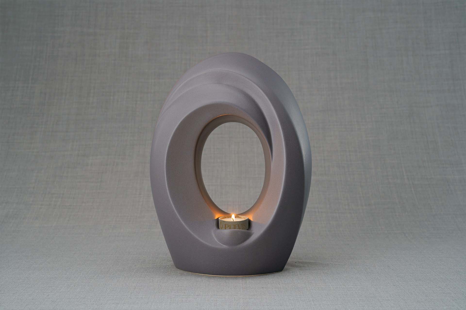 Pulvis Art Urns Adult Size Urn Handmade Cremation Urn for Ashes "The Passage" - Large | Gray Matte | Ceramic