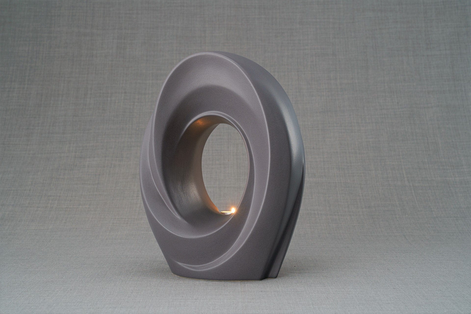 Pulvis Art Urns Adult Size Urn Handmade Cremation Urn for Ashes "The Passage" - Large | Gray Matte | Ceramic