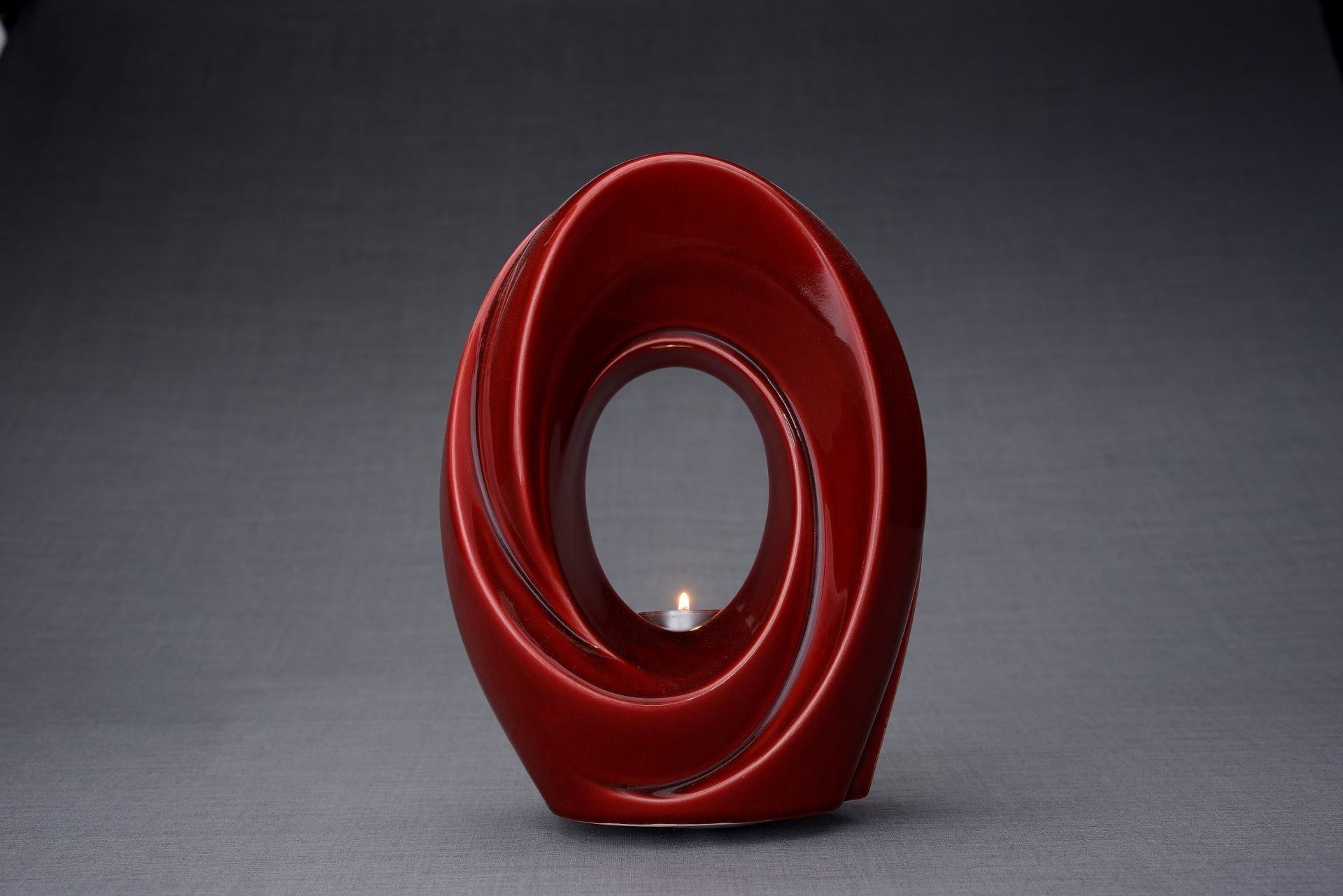 Pulvis Art Urns Adult Size Urn Handmade Cremation Urn for Ashes "The Passage" - Large | Red | Ceramic
