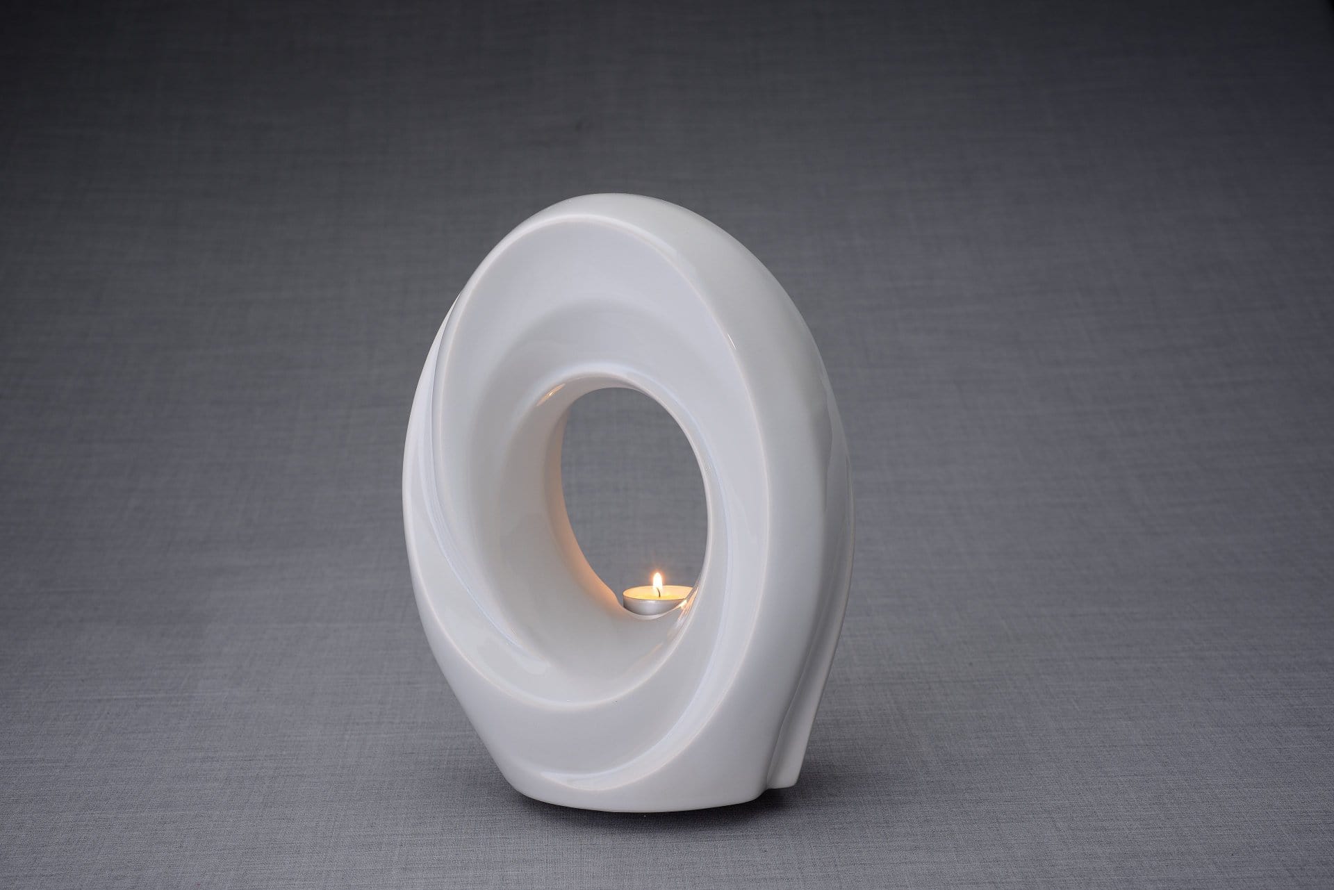 The Passage Handmade Cremation Urn for Ashes, size Large/Adult, color White-Pulvis Art Urns