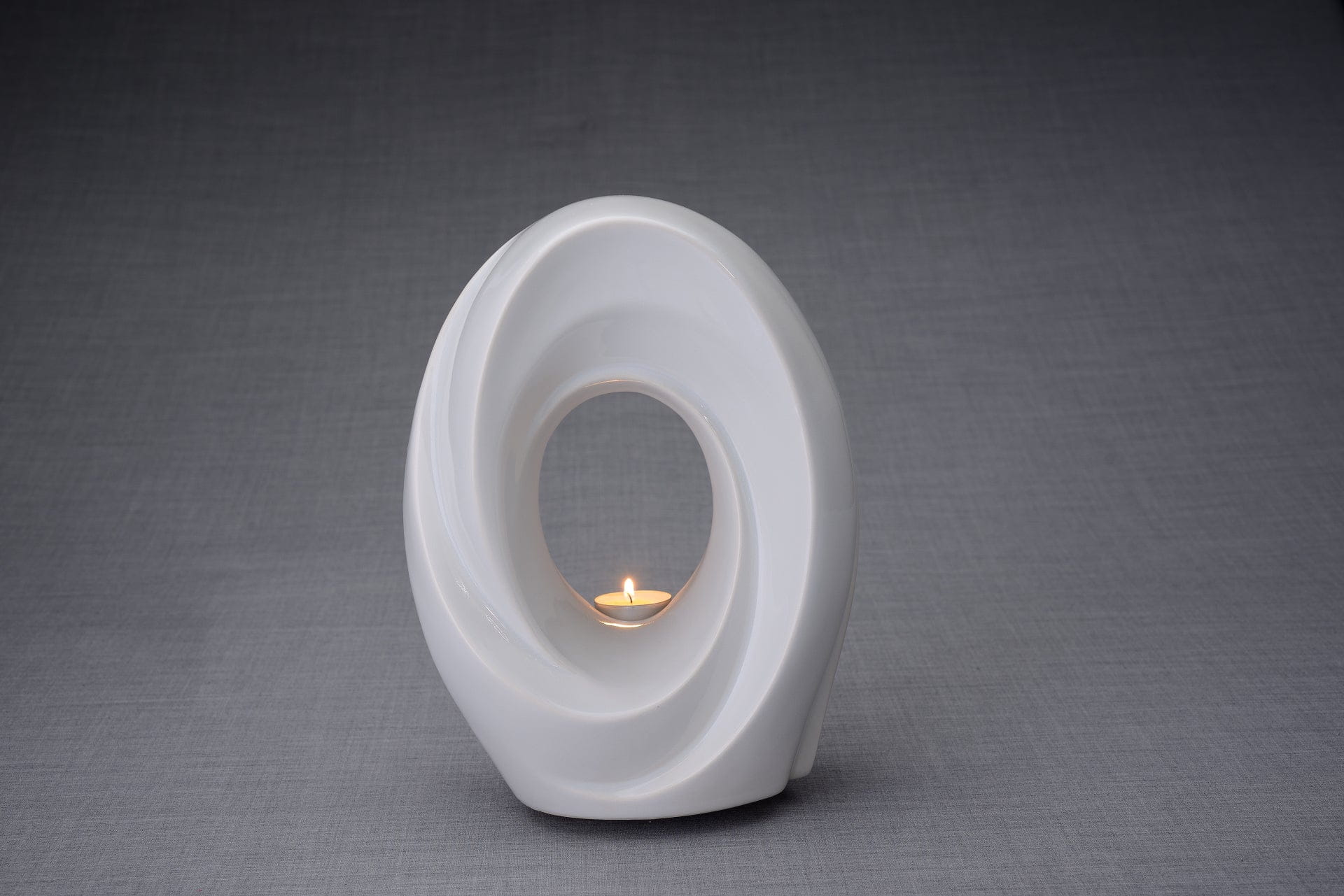 Pulvis Art Urns Adult Size Urn Handmade Cremation Urn for Ashes "The Passage" - Large | White | Ceramic