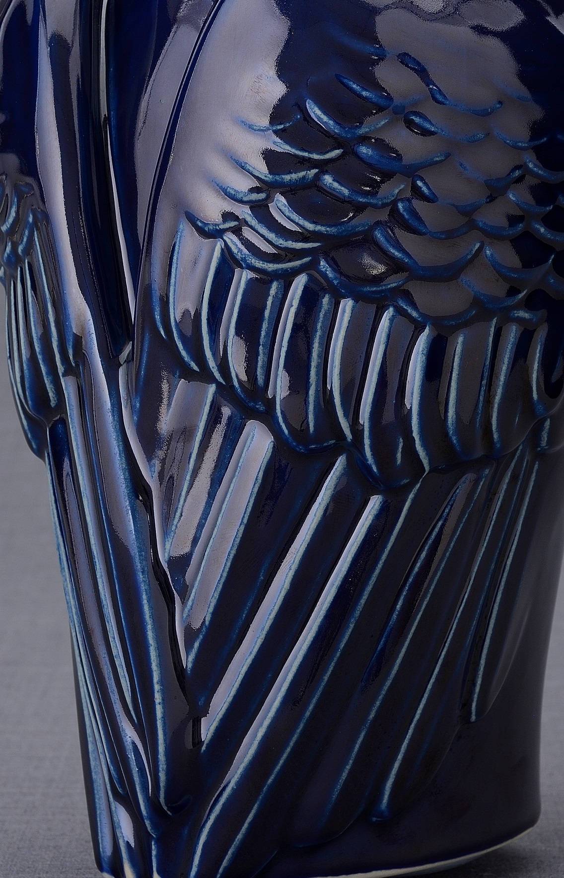 Wings Handmade Cremation Urn for Ashes, size Large/Adult, color Cobalt Metallic-PulvisArtUrns-Pulvis Art Urns