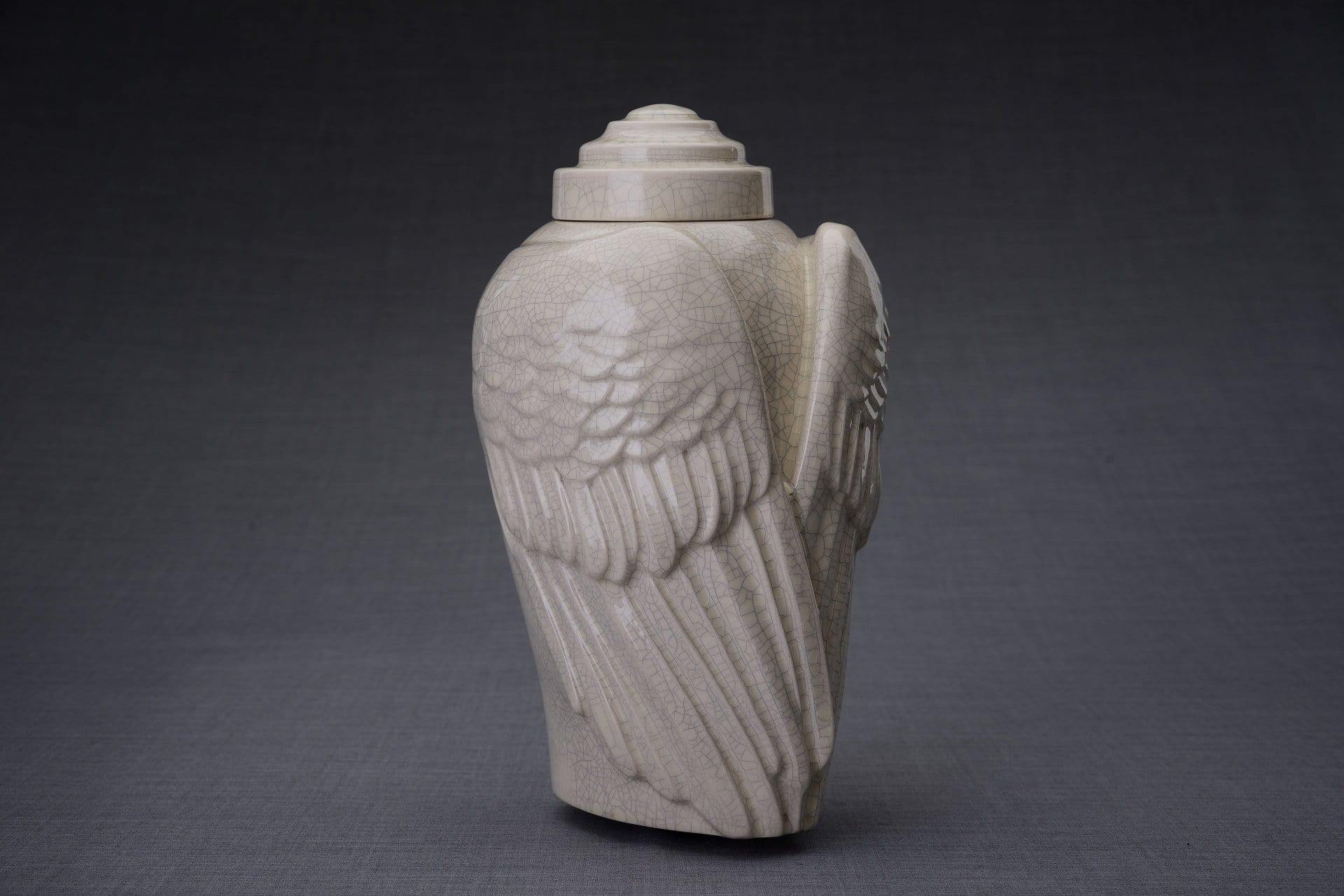 Wings Handmade Cremation Urn for Ashes, size Large/Adult, color Craquelure-Pulvis Art Urns