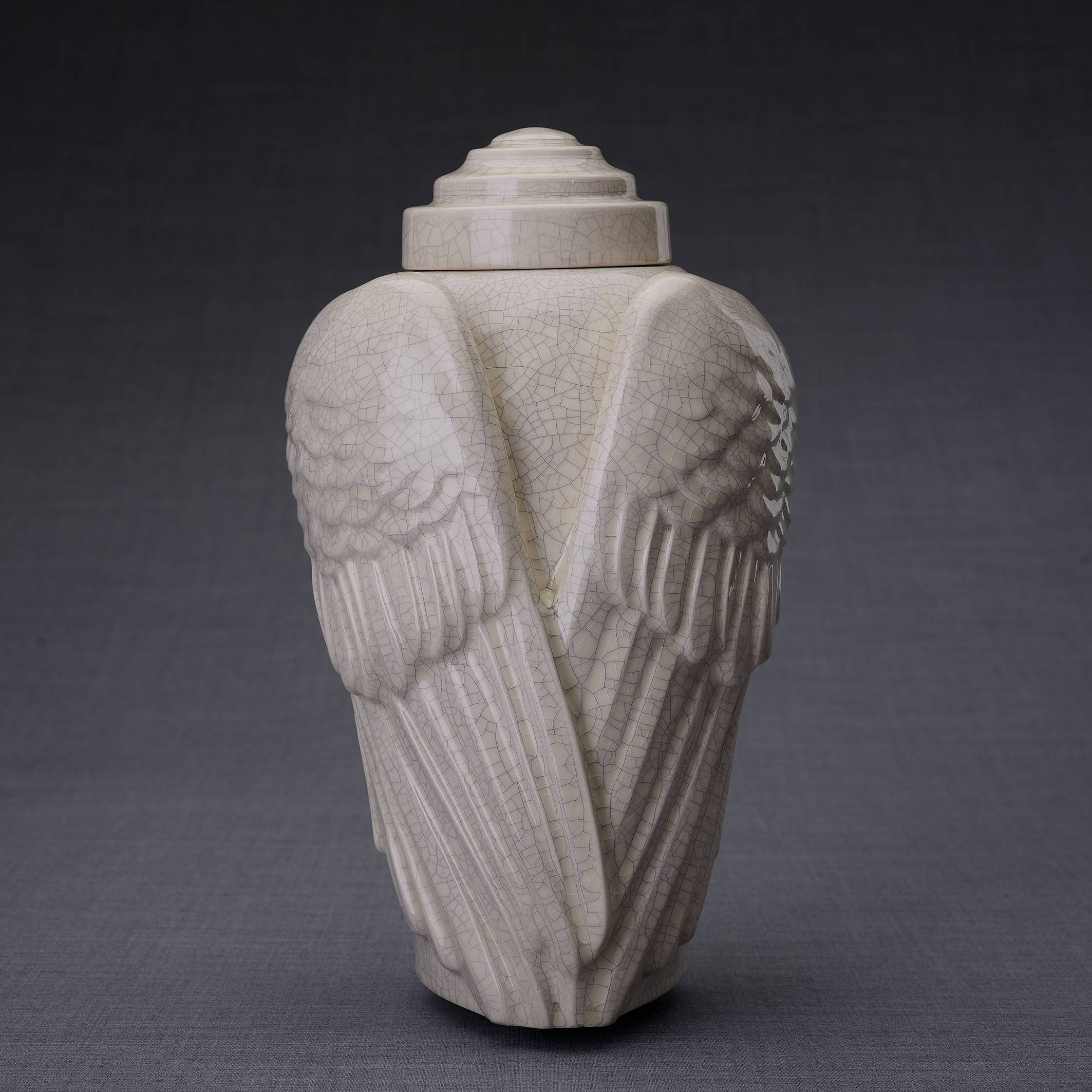 Wings Handmade Cremation Urn for Ashes, size Large/Adult, color Craquelure-PulvisArtUrns-Pulvis Art Urns