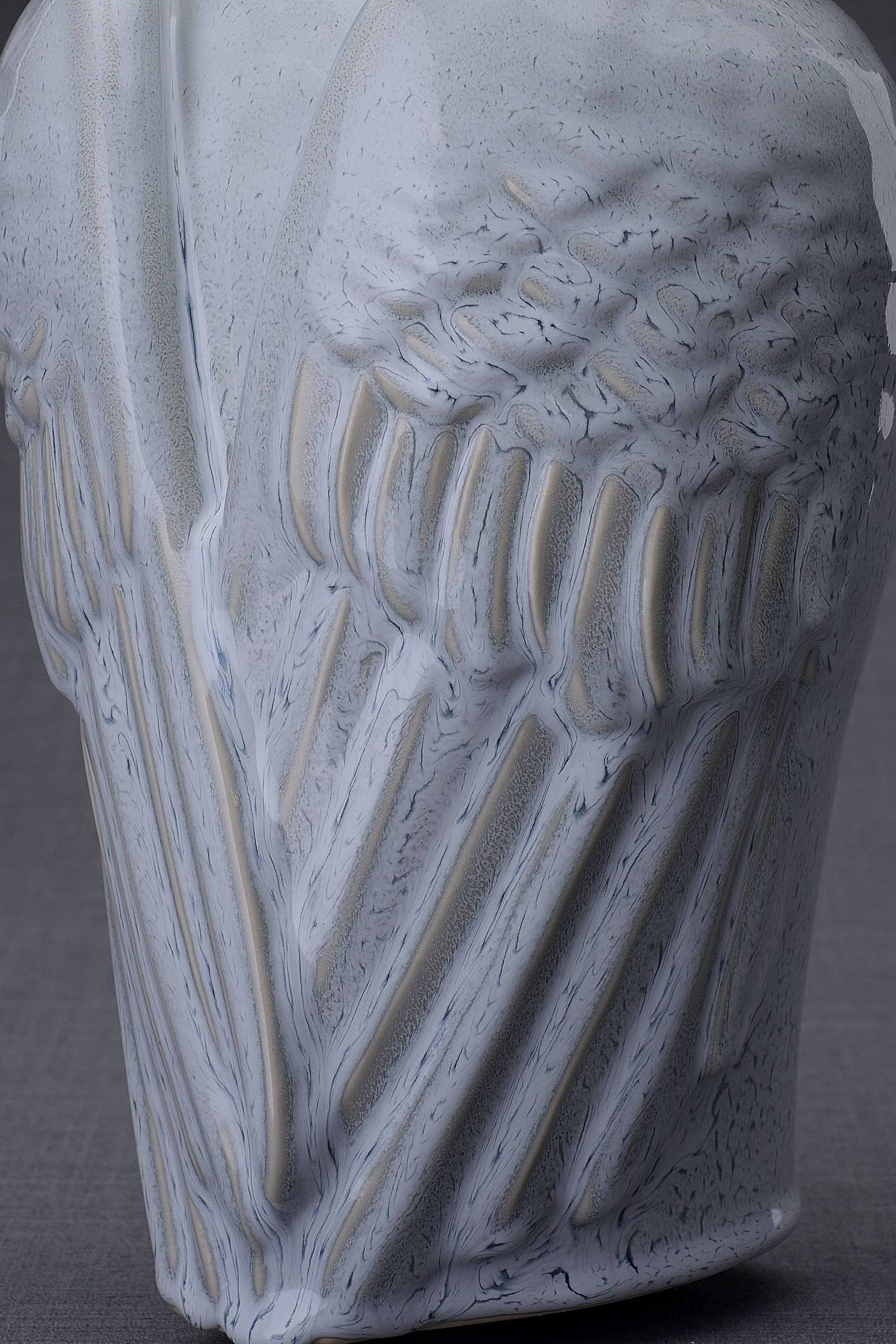 Wings Handmade Cremation Urn for Ashes, size Large/Adult, color Grey Melange-PulvisArtUrns-Pulvis Art Urns