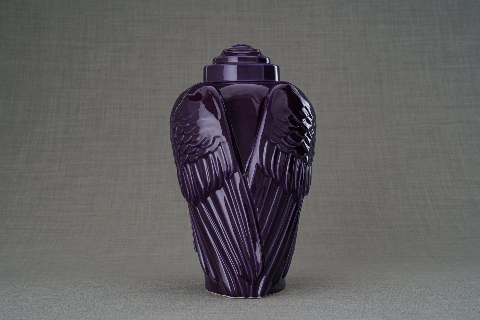 Pulvis Art Urns Adult Size Urn Handmade Cremation Urn for Ashes "Wings" - Large | Violet | Ceramic