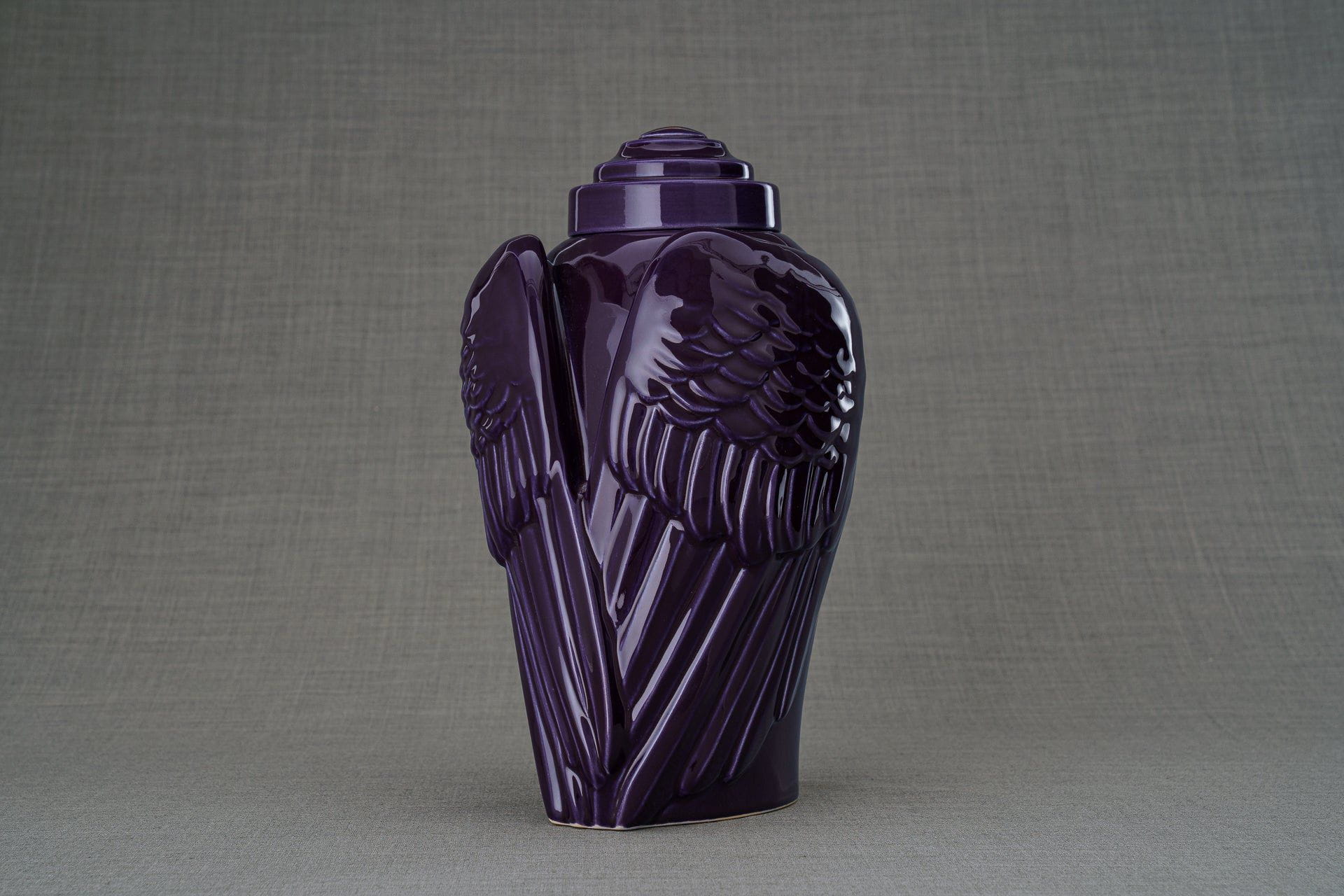 Pulvis Art Urns Adult Size Urn Handmade Cremation Urn for Ashes "Wings" - Large | Violet | Ceramic