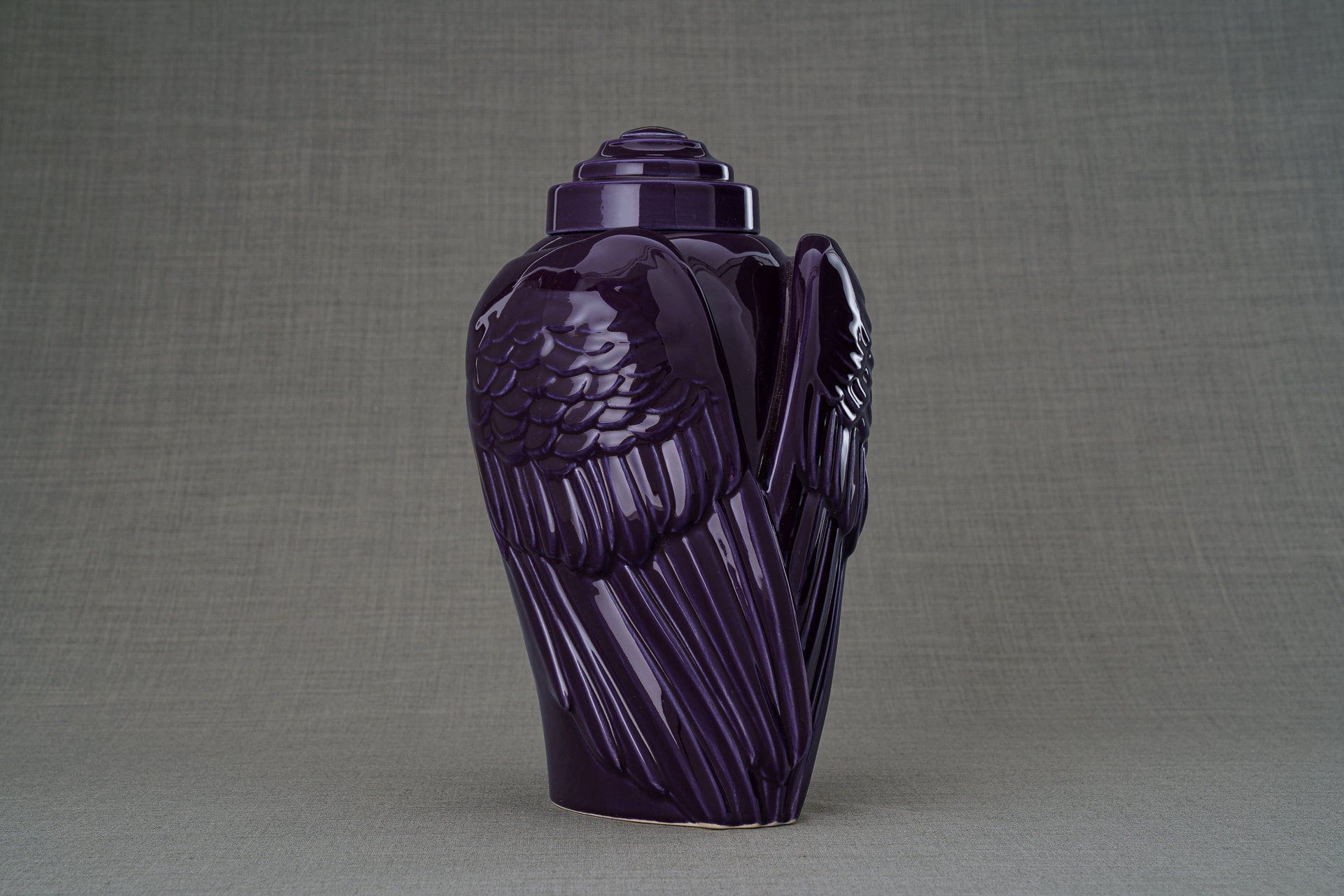 Pulvis Art Urns Adult Size Urn Handmade Cremation Urn for Ashes "Wings" - Large | Violet | Ceramic