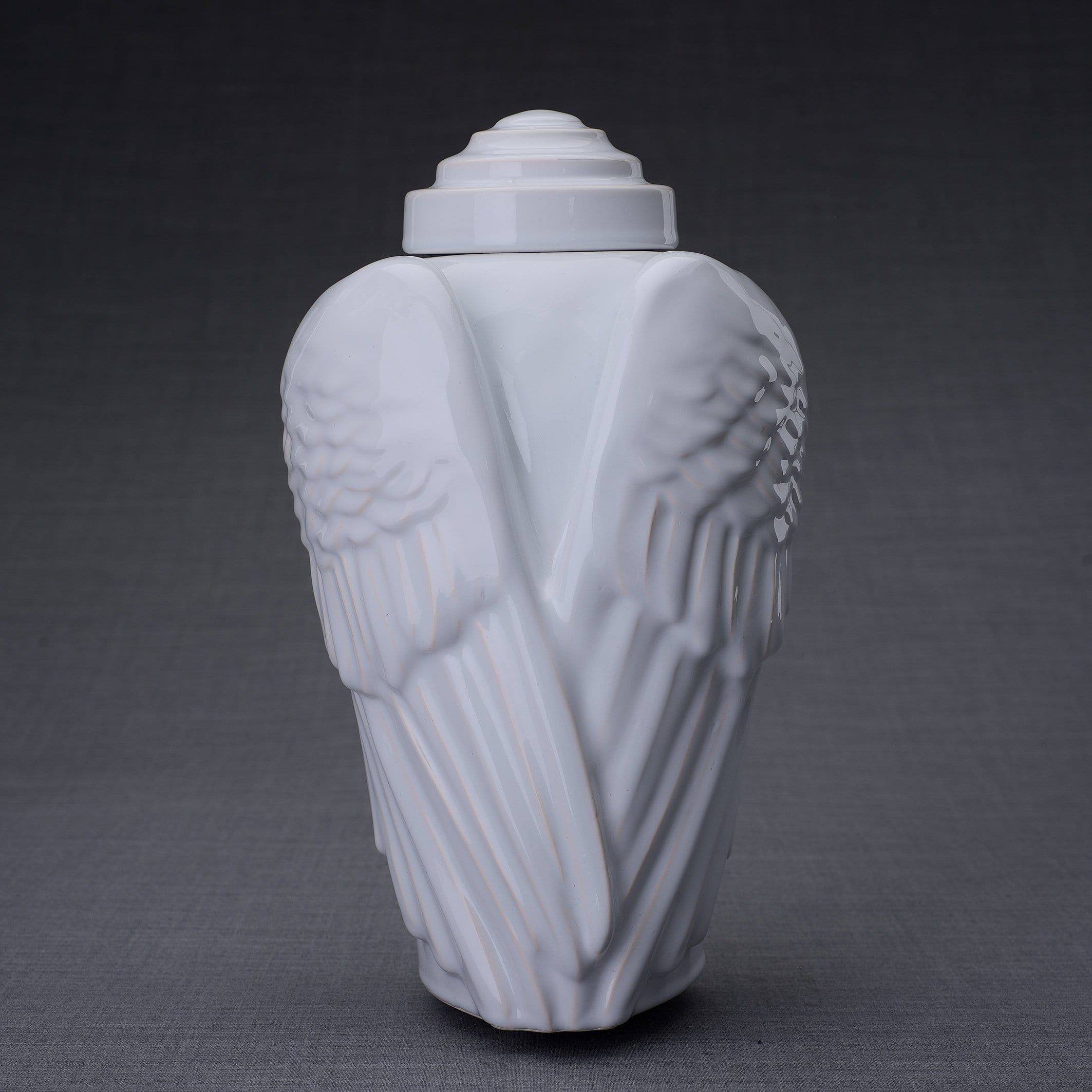 Wings Handmade Cremation Urn for Ashes, size Large/Adult, color White-PulvisArtUrns-Pulvis Art Urns