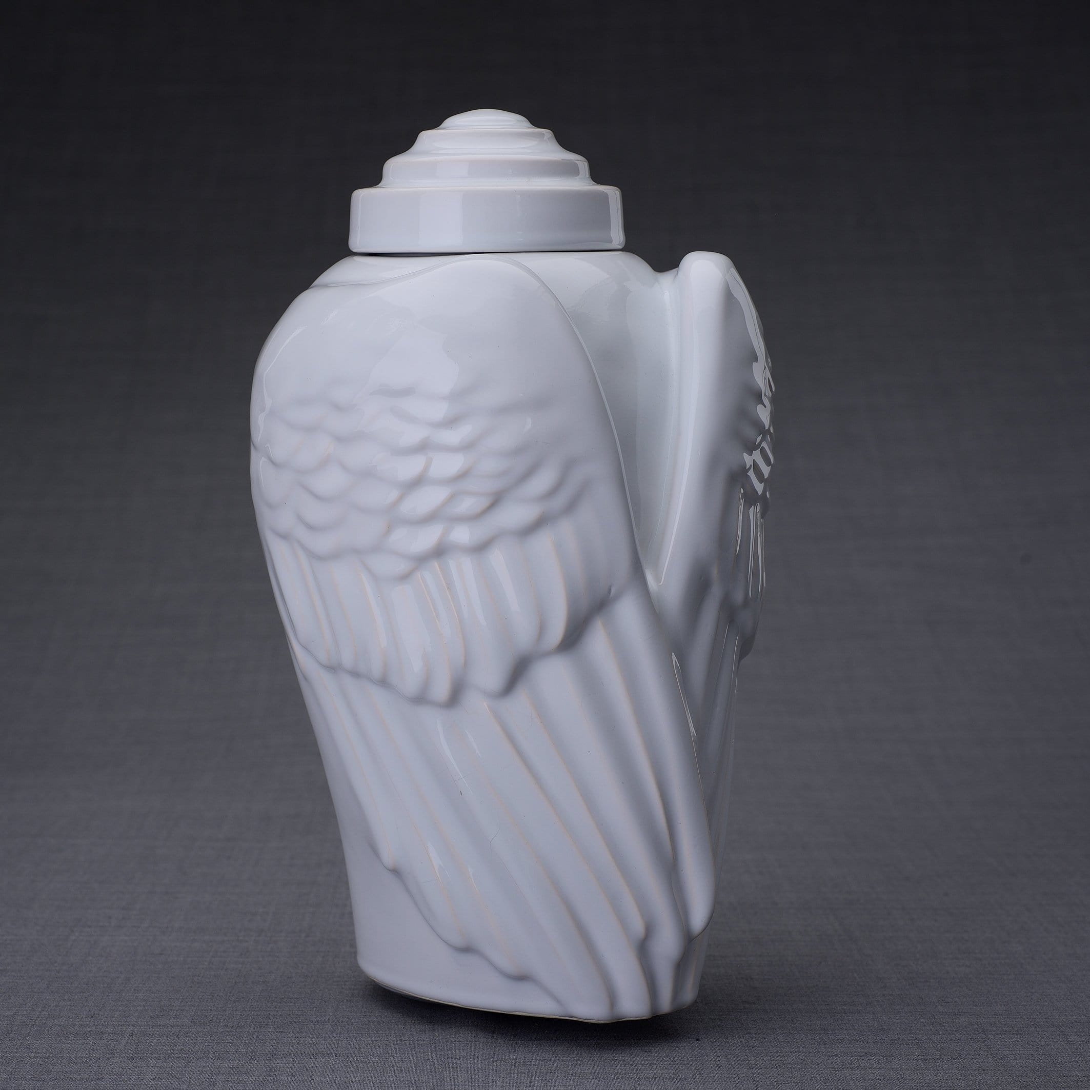 Wings Handmade Cremation Urn for Ashes, size Large/Adult, color White-PulvisArtUrns-Pulvis Art Urns
