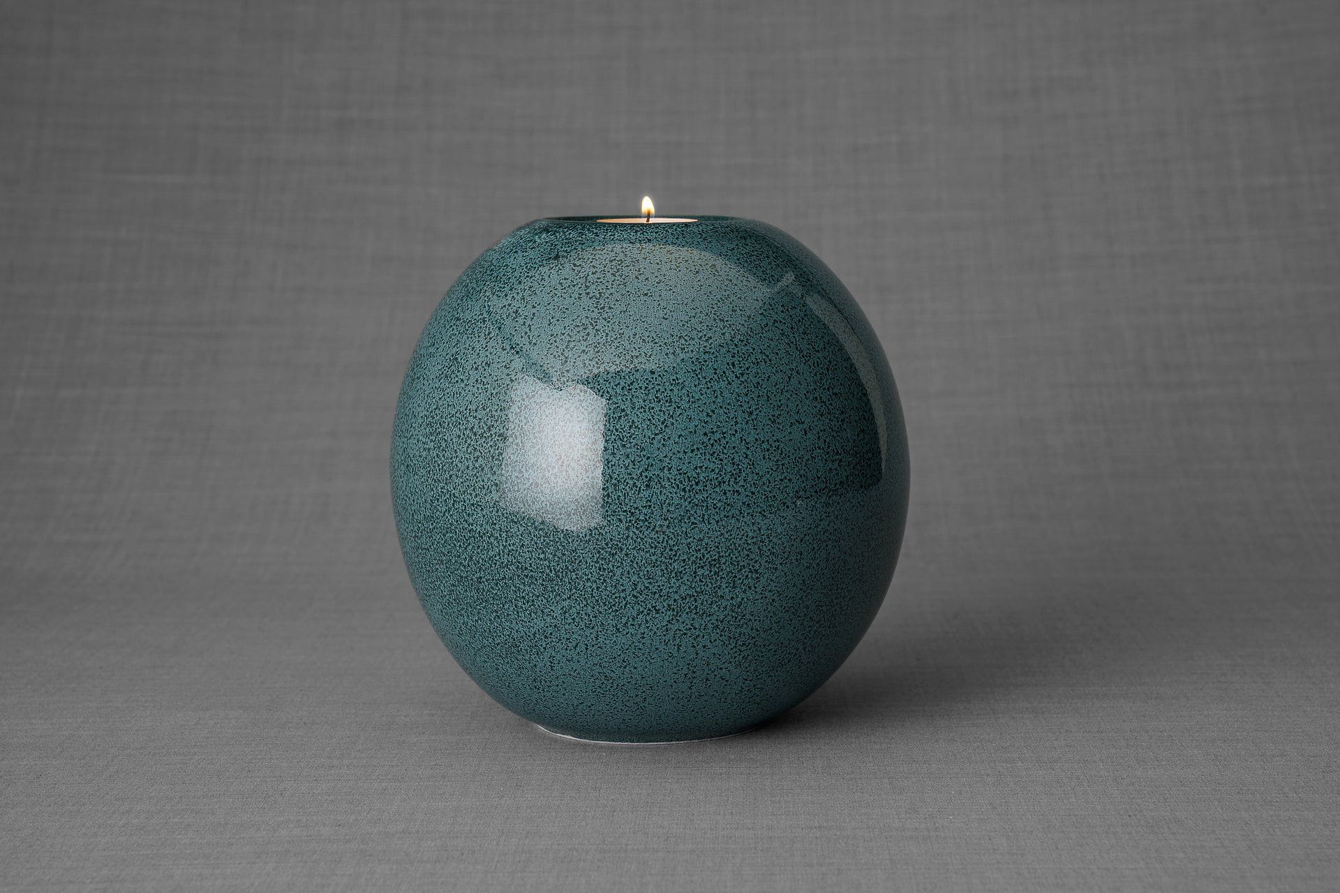 Pulvis Art Urns Adult Size Urn Handmade Cremation Urn "Harmony" - Large | Oily Green Melange | Ceramic