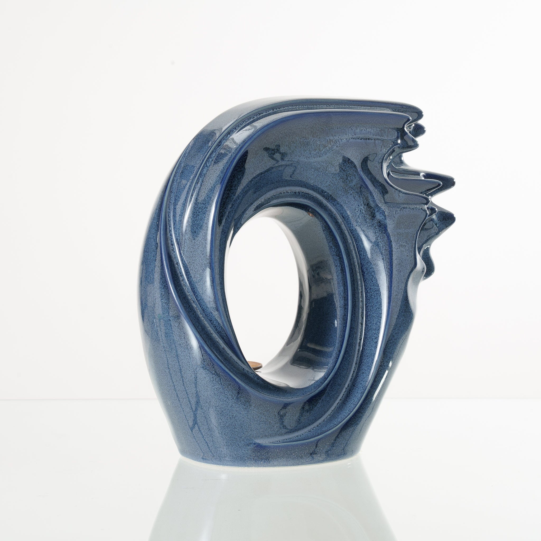 Handmade Cremation Urn "Zephyr" - Adult Ceramic Urn | Blue Melange