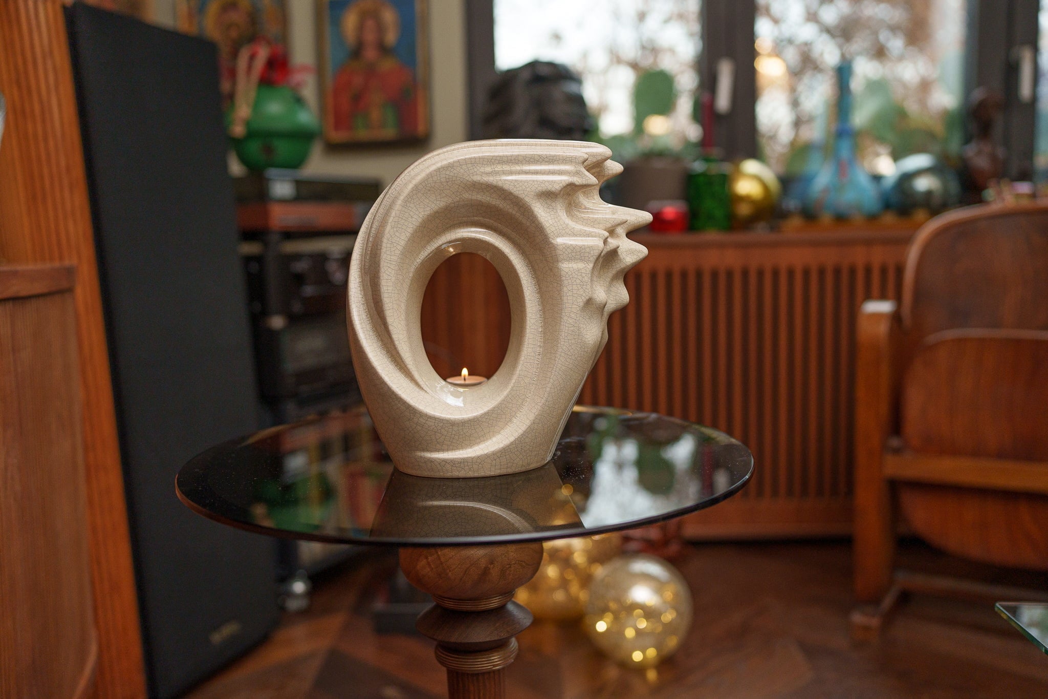 Handmade Cremation Urn "Zephyr" - Adult Ceramic Urn | Craquelure