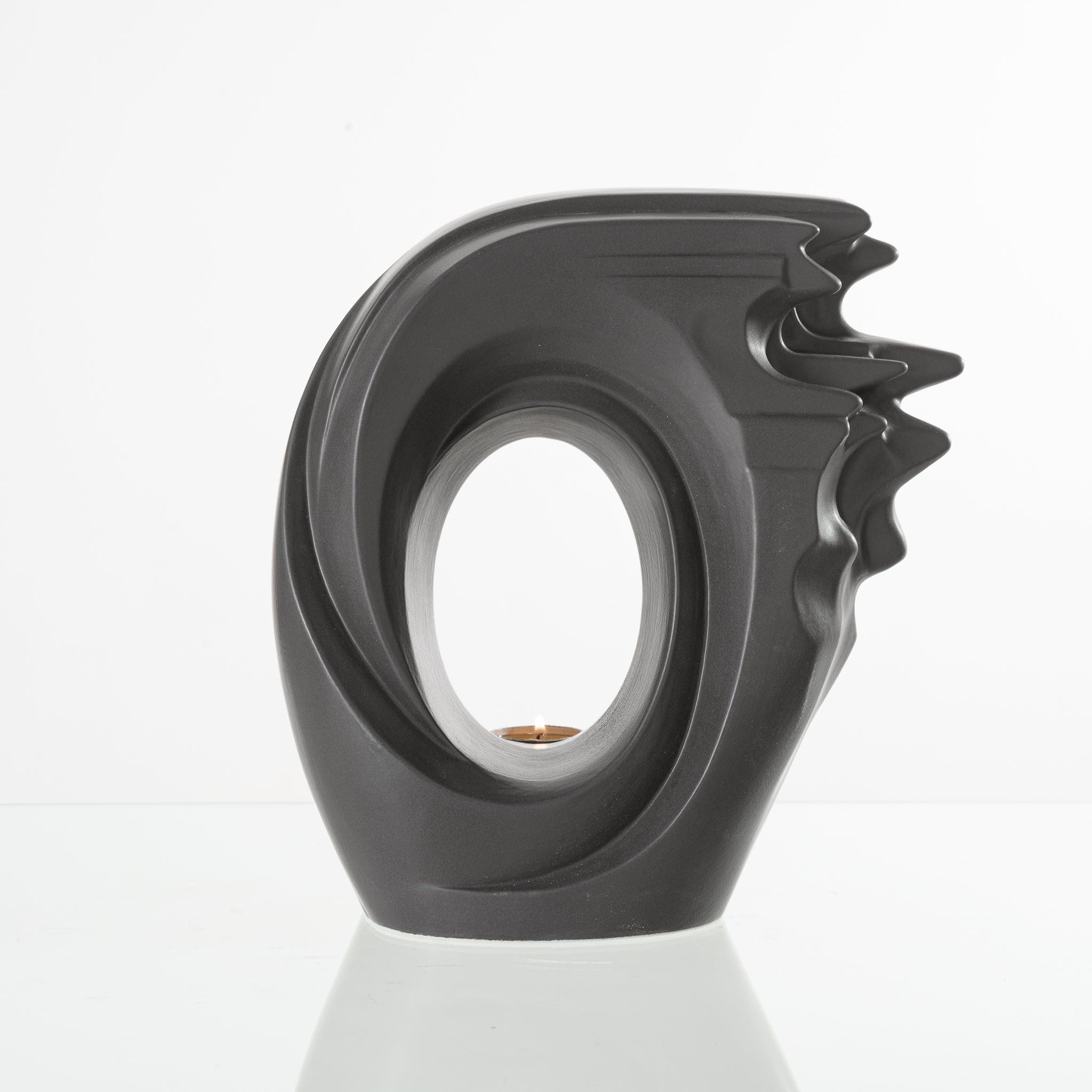 Pulvis Art Urns Adult Size Urn Handmade Cremation Urn "Zephyr" - Adult Ceramic Urn | Gray Matte