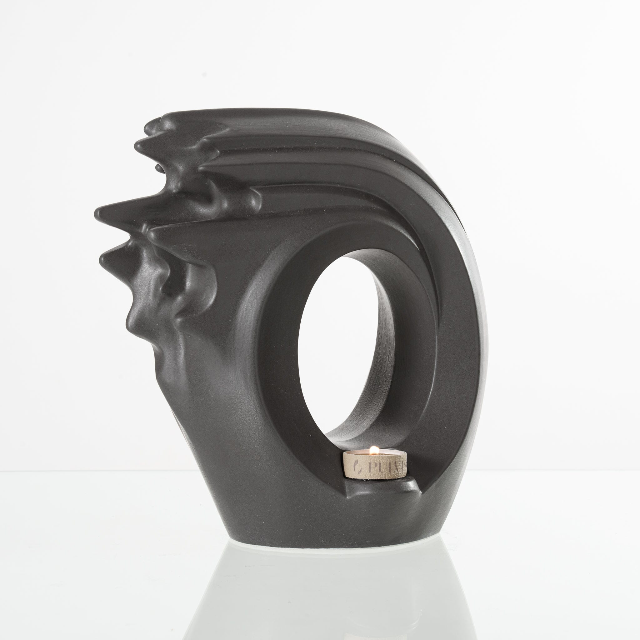 Pulvis Art Urns Adult Size Urn Handmade Cremation Urn "Zephyr" - Adult Ceramic Urn | Gray Matte