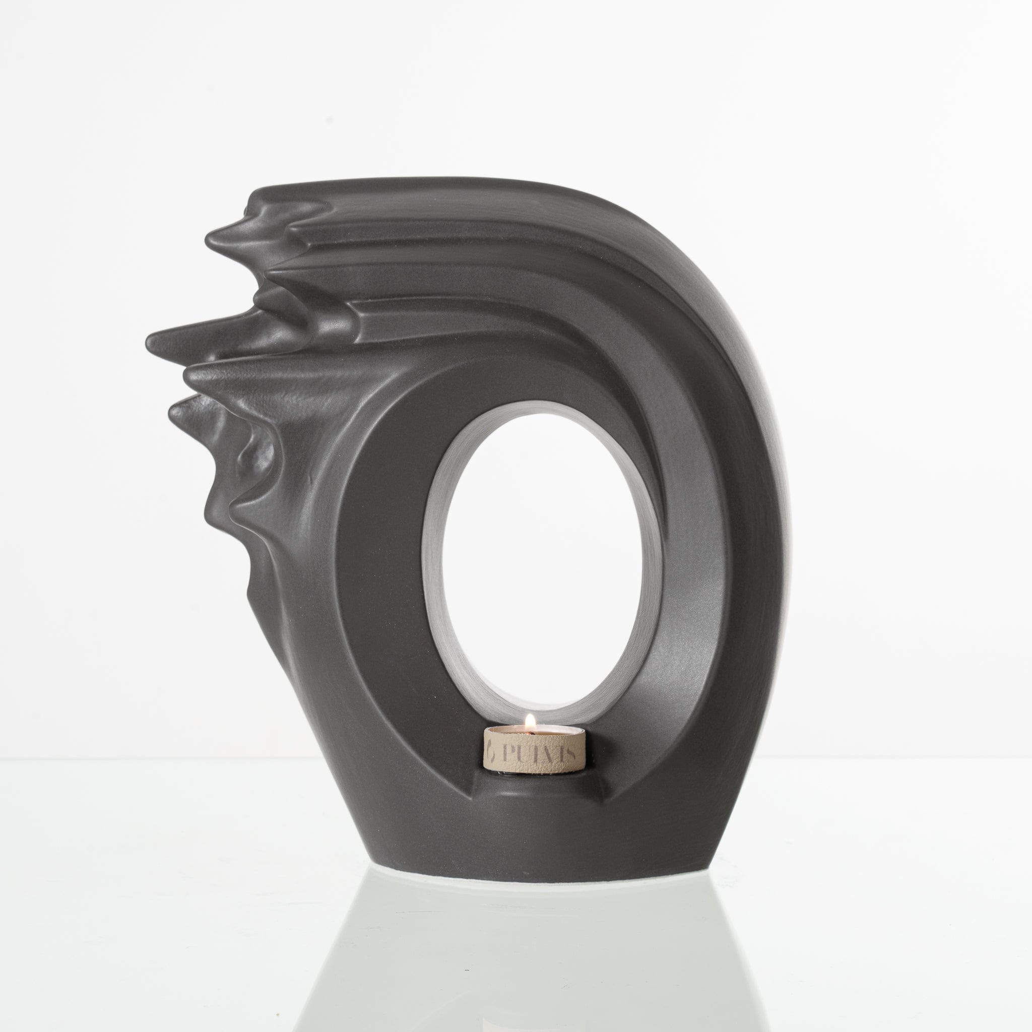 Pulvis Art Urns Adult Size Urn Handmade Cremation Urn "Zephyr" - Adult Ceramic Urn | Gray Matte