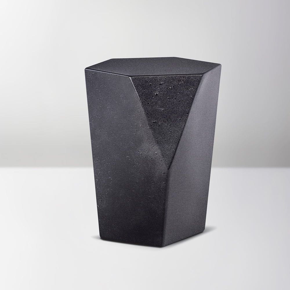 Pulvis Art Urns Adult Size Urn Handmade Urn "Crystal" - Stainless Steel | Black Granite