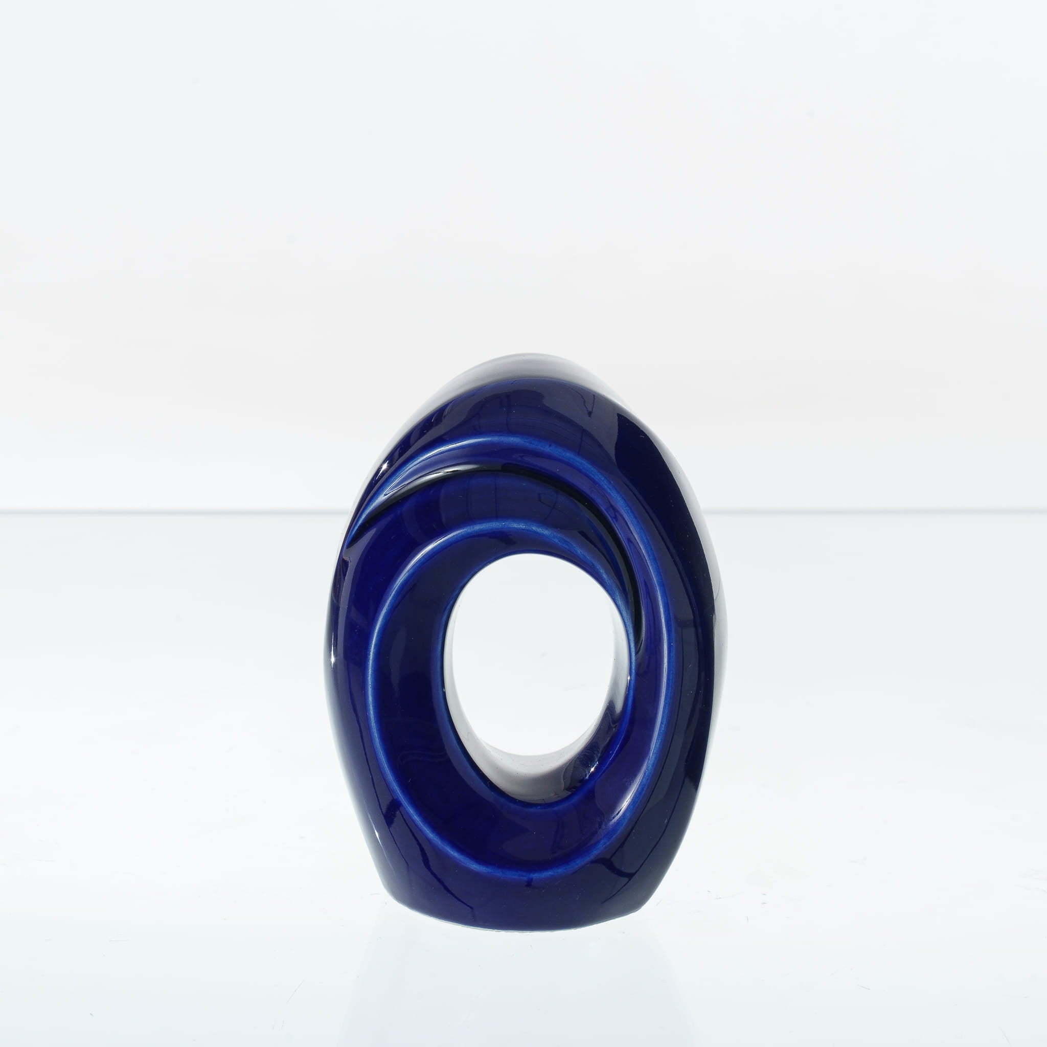 Pulvis Art Urns Adult Size Urn Mini Cremation Urn "The Passage" - Handmade Ceramic Urn | Cobalt Metallic