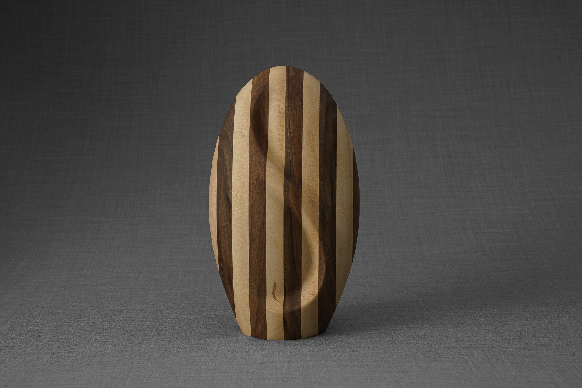 Pulvis Art Urns Adult Size Urn Striped Wooden Urn for Ashes "Eternity" - Genuine Walnut & Beech