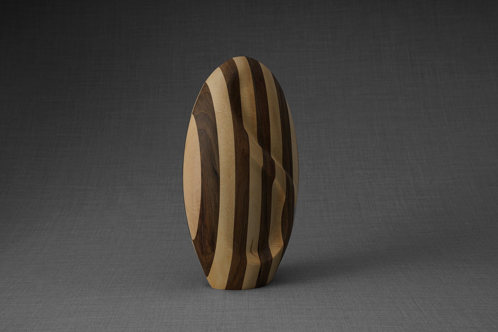 Pulvis Art Urns Adult Size Urn Striped Wooden Urn for Ashes "Eternity" - Genuine Walnut & Beech