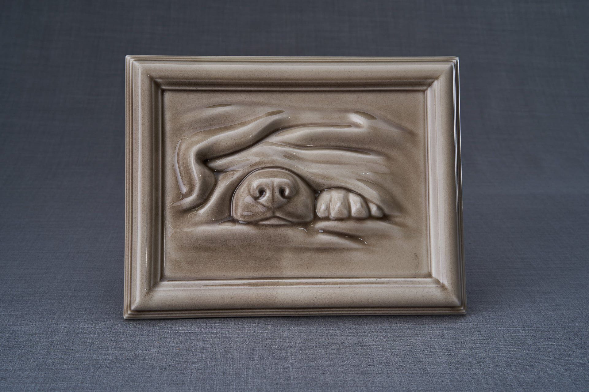 Pulvis Art Urns Beige Grey / Light "Dog" Pet Memorial Bundle - 4 pcs. | Handmade