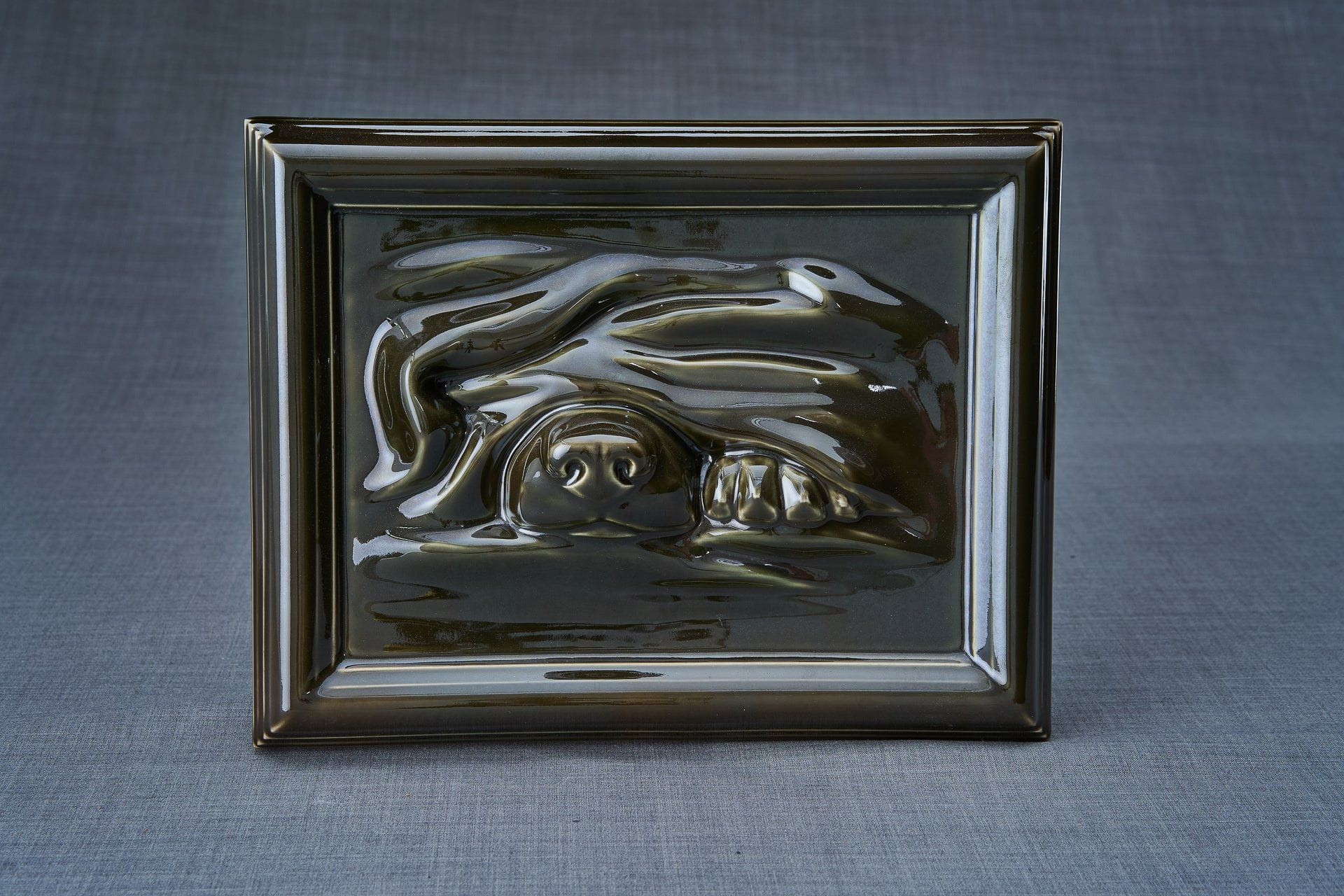 Pulvis Art Urns Oily Green / Light "Dog" Pet Memorial Bundle - 4 pcs. | Handmade