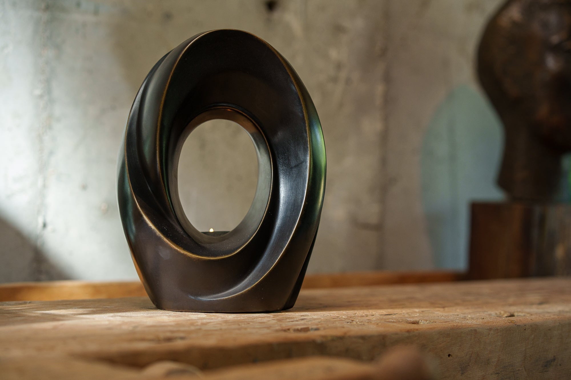 Cast Bronze Cremation Urn "The Passage" - Dark Patina | Exclusive Bronze Urn