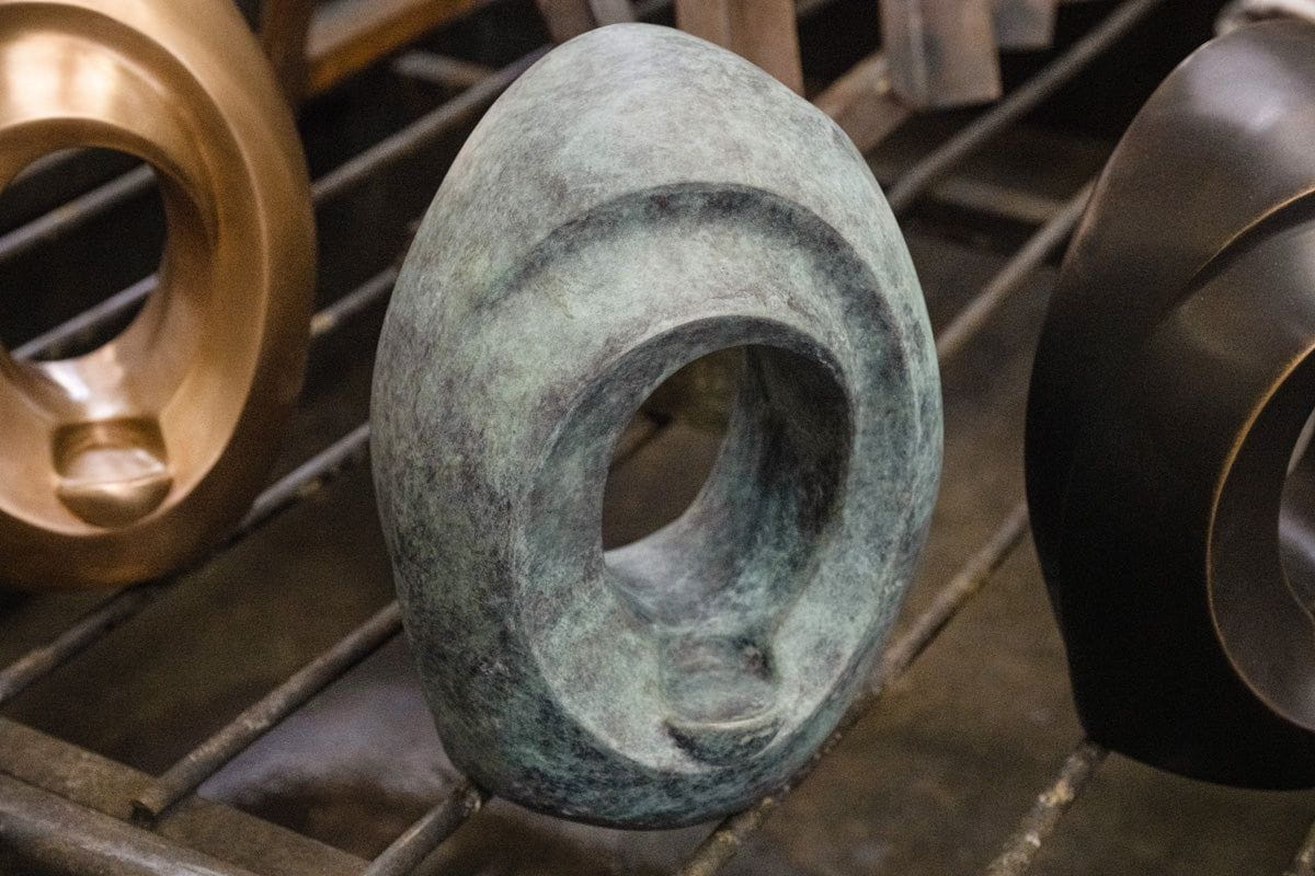 Cast Bronze Cremation Urn "The Passage" - Green Patina | Exclusive Bronze Urn