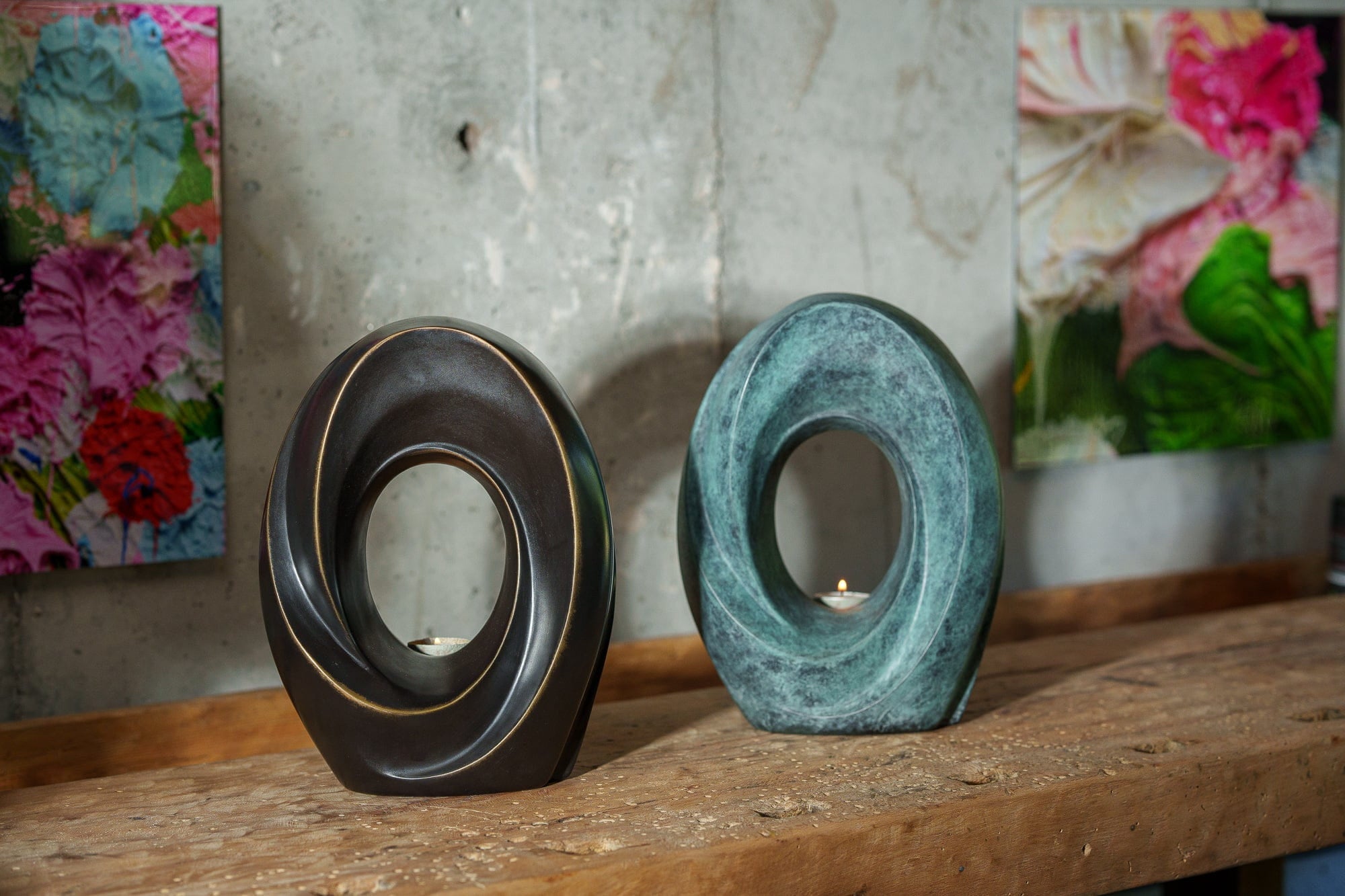 Cast Bronze Cremation Urn "The Passage" - Green Patina | Exclusive Bronze Urn