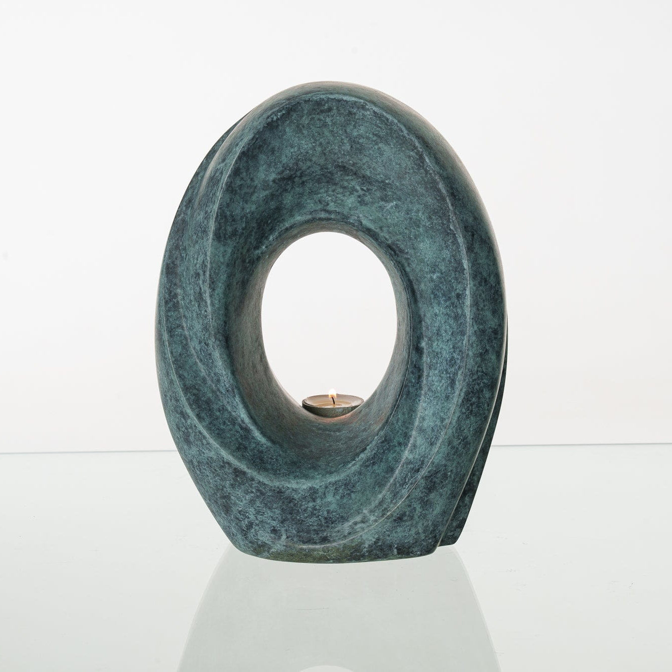 Cast Bronze Cremation Urn "The Passage" - Green Patina | Exclusive Bronze Urn