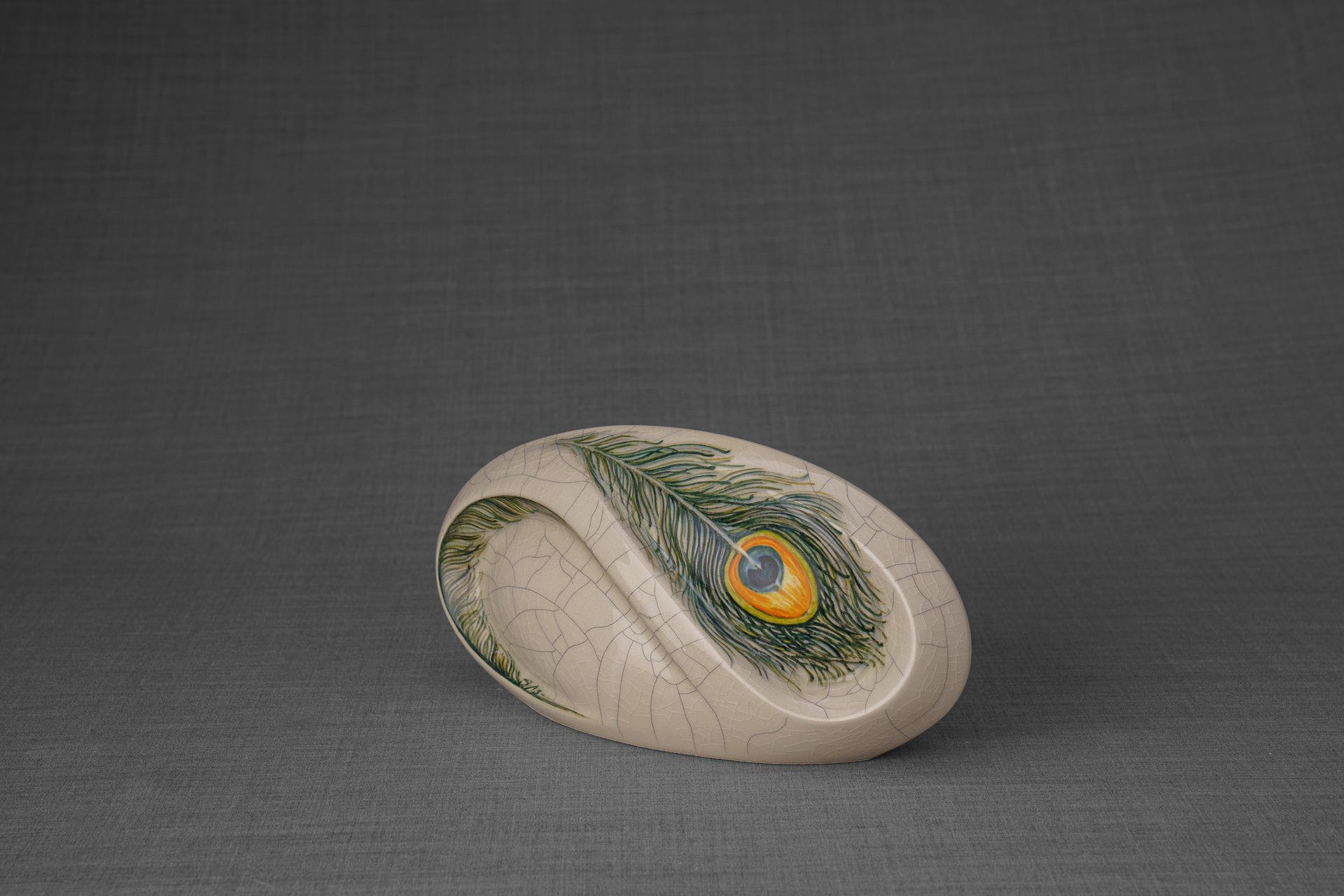 Pulvis Art Urns Exclusive Urn Hand Decorated Eternity Keepsake "Feathers" - Ceramic Keepsake Urn